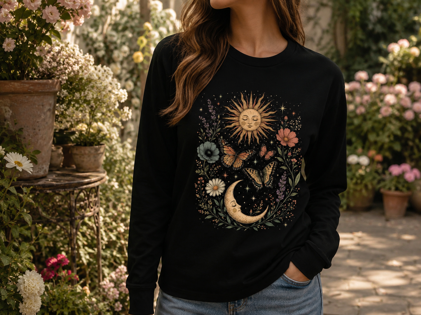 Celestial Garden — Heavyweight Long Sleeve Tee