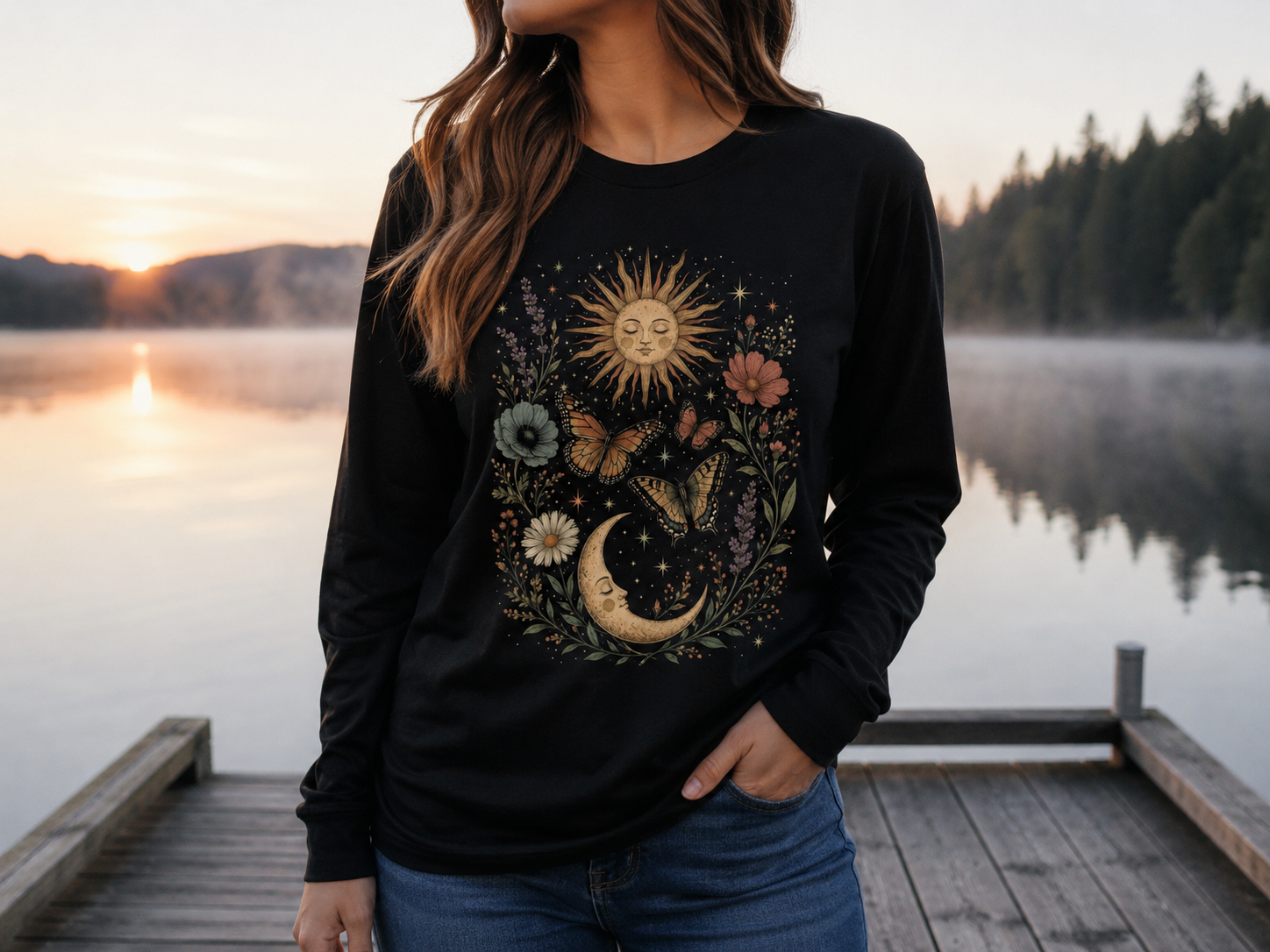 Celestial Garden — Heavyweight Long Sleeve Tee