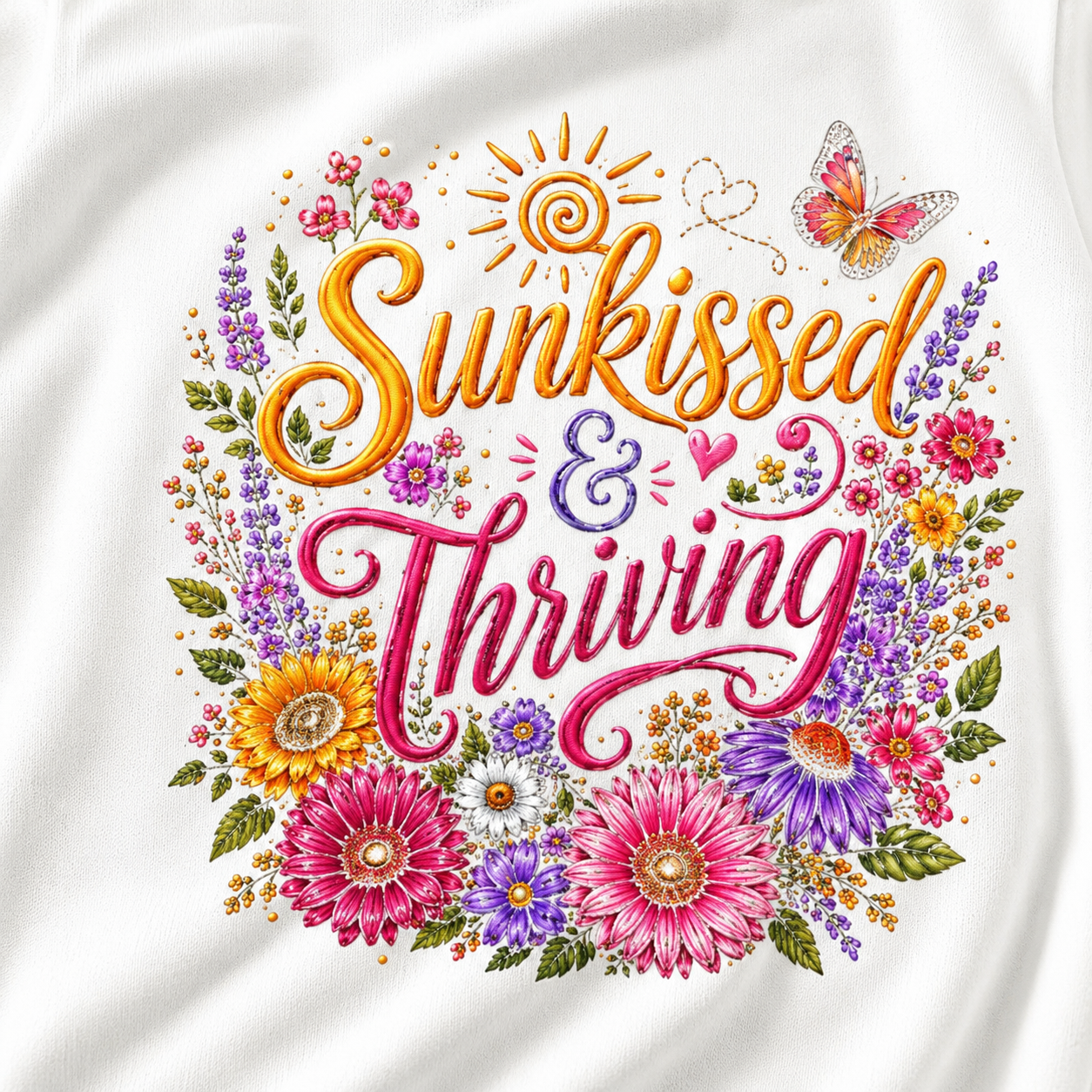Sunkissed & Thriving Retro Floral Summer Sweatshirt