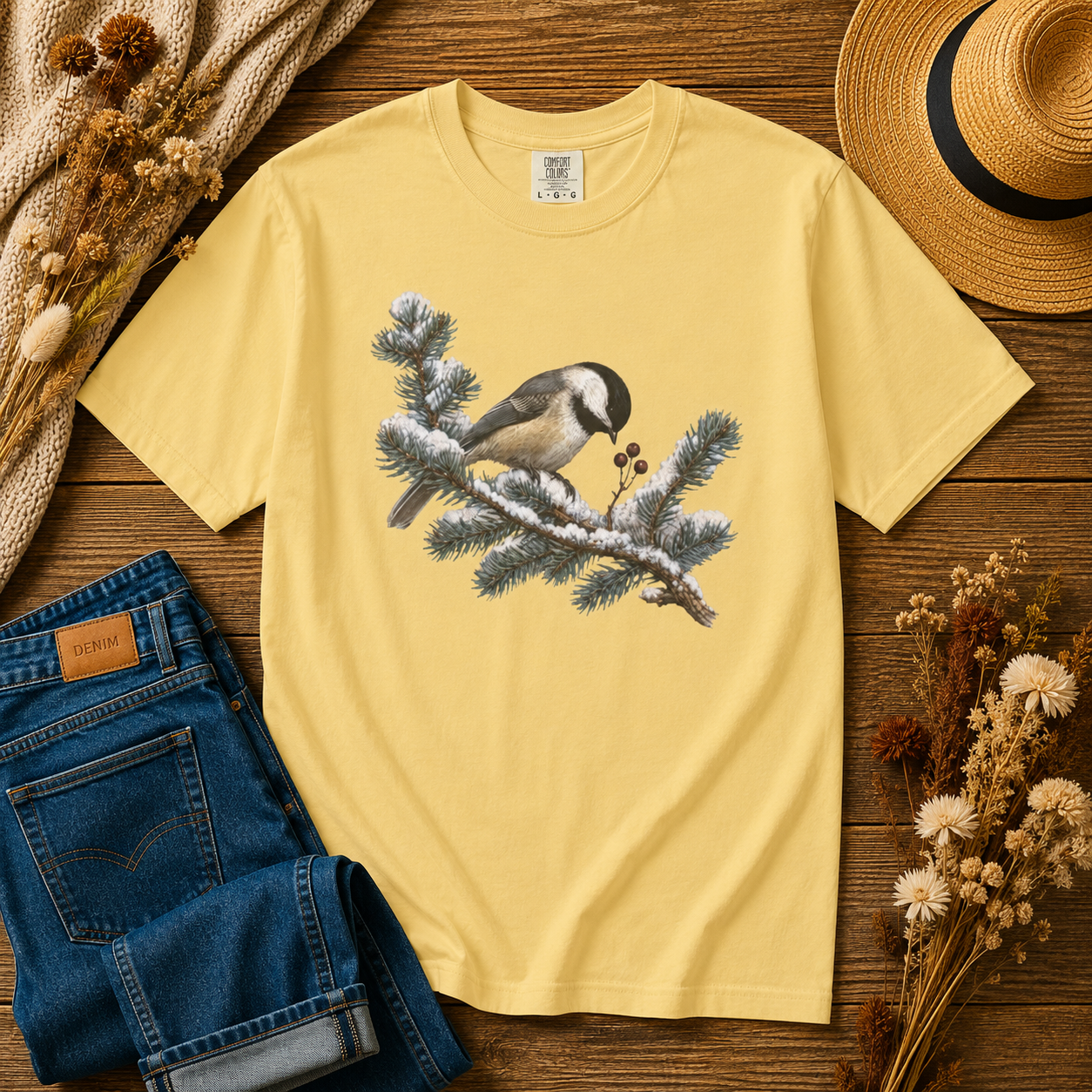 Chickadee Snowy Pine Tee