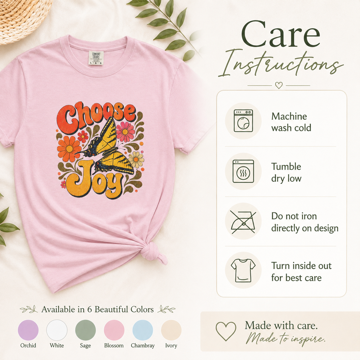 Choose Joy - Retro Butterfly Tee