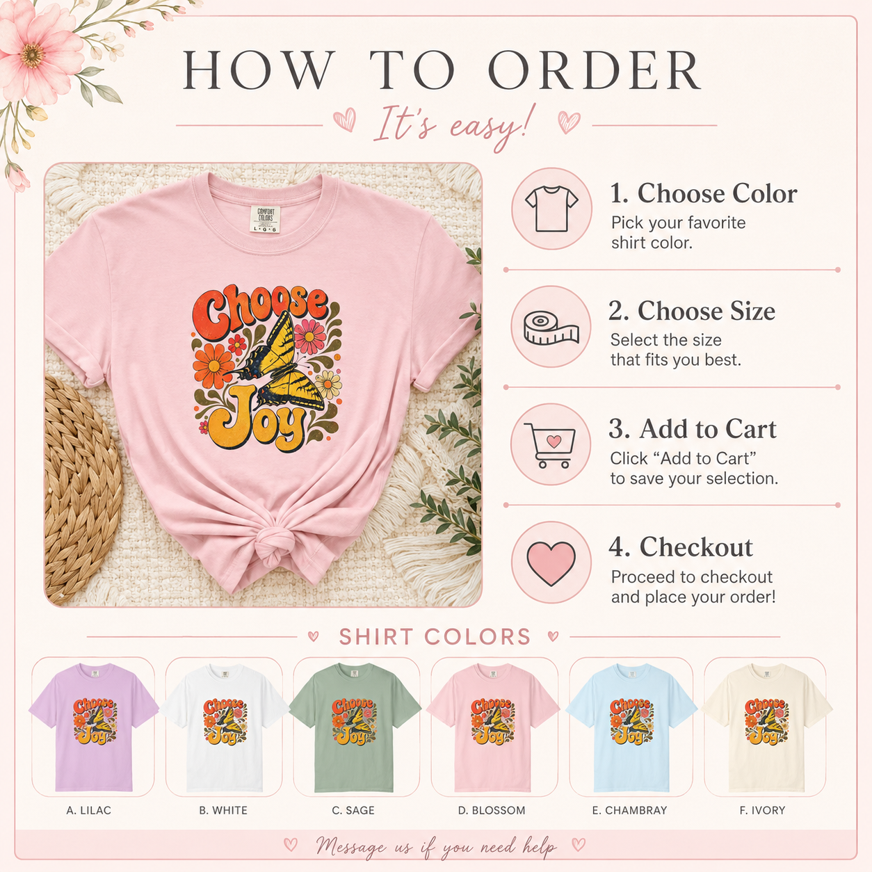 Choose Joy - Retro Butterfly Tee