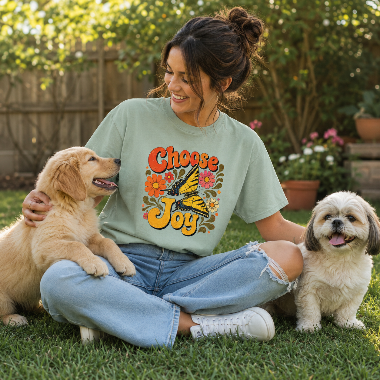 Choose Joy - Retro Butterfly Tee