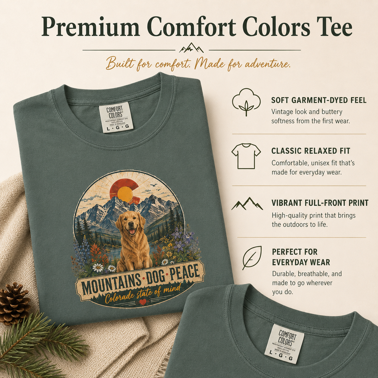 Mountains Dog Peace - Colorado State of Mind
