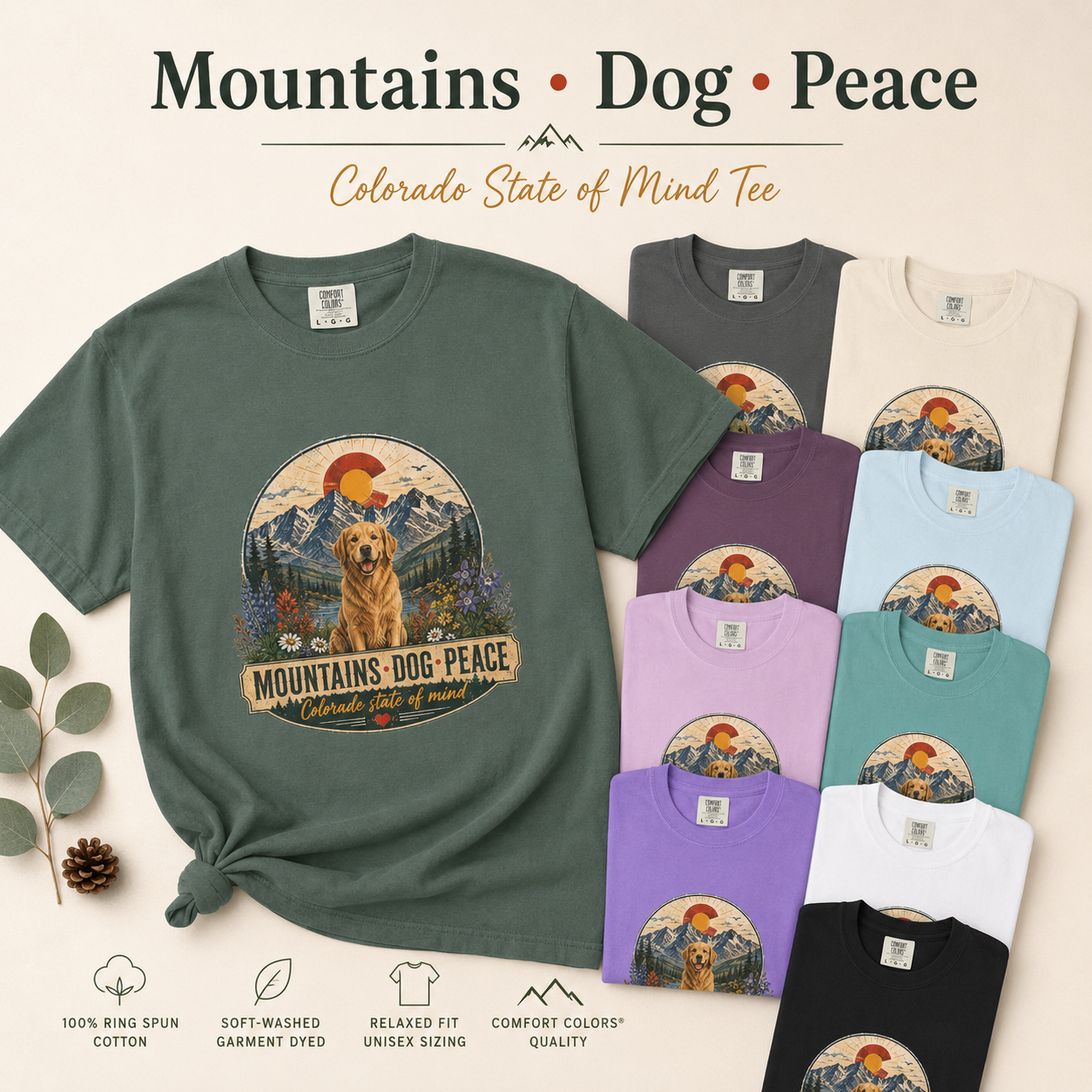 Mountains Dog Peace - Colorado State of Mind