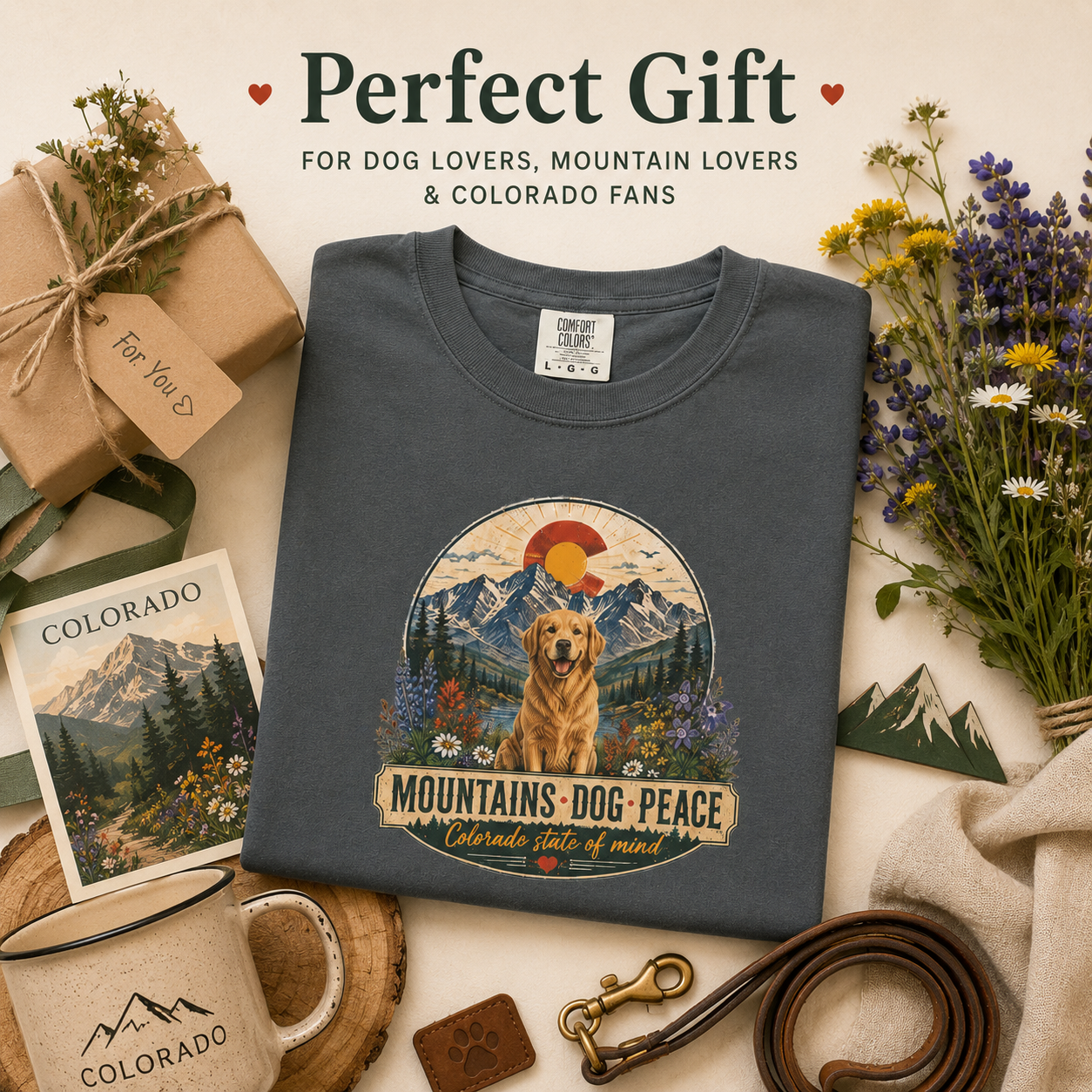 Mountains Dog Peace - Colorado State of Mind