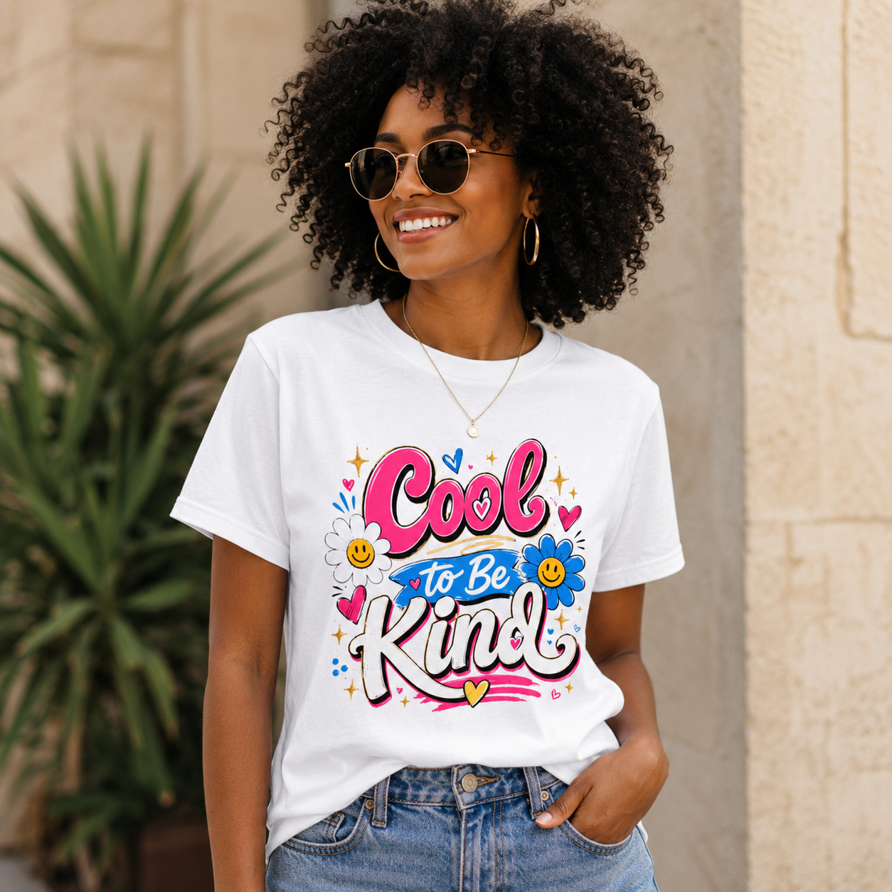 Cool to Be Kind kindness shirt on model