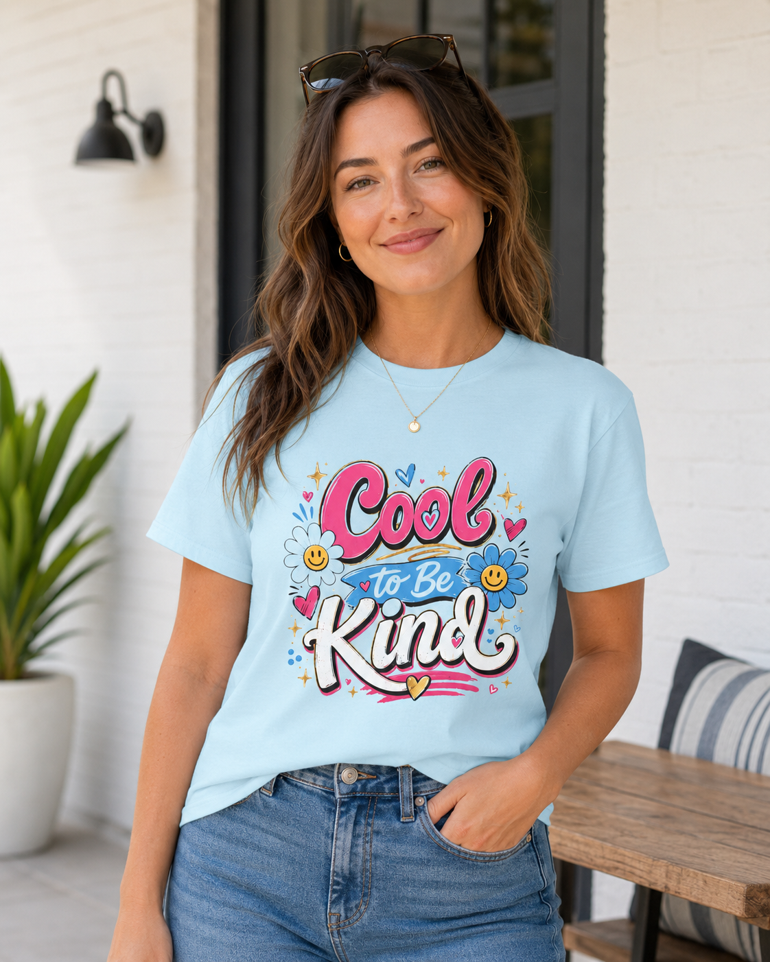 Cool to Be Kind kindness tee branded slide