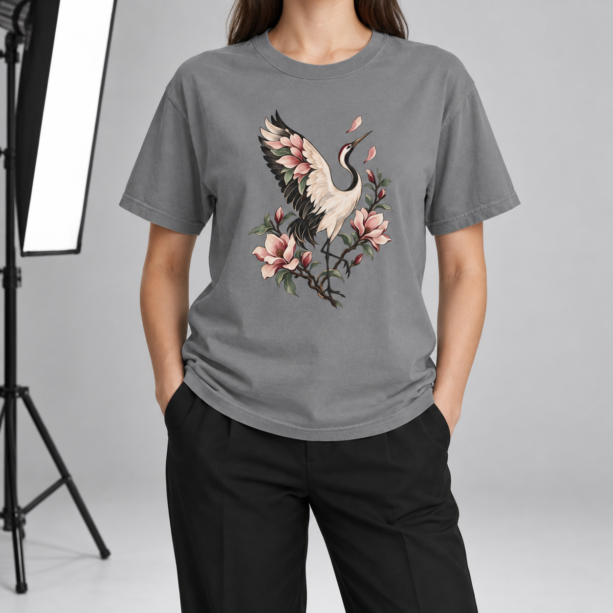 Crane & Magnolia T-Shirt — Garment-Dyed Cotton