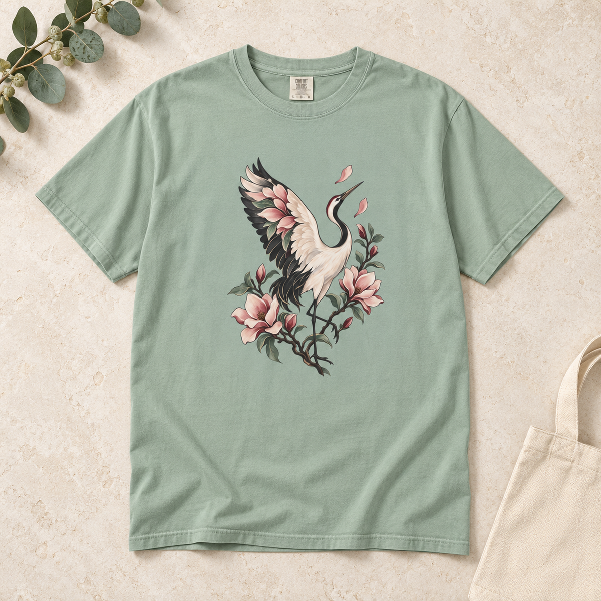Crane & Magnolia T-Shirt — Garment-Dyed Cotton