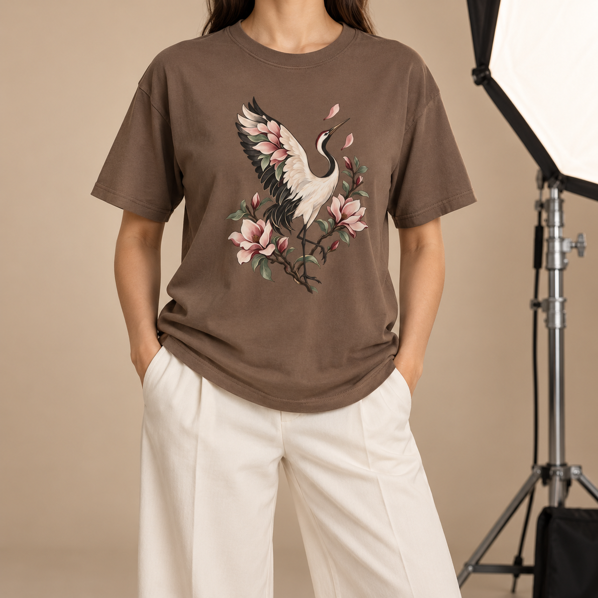 Crane & Magnolia T-Shirt — Garment-Dyed Cotton
