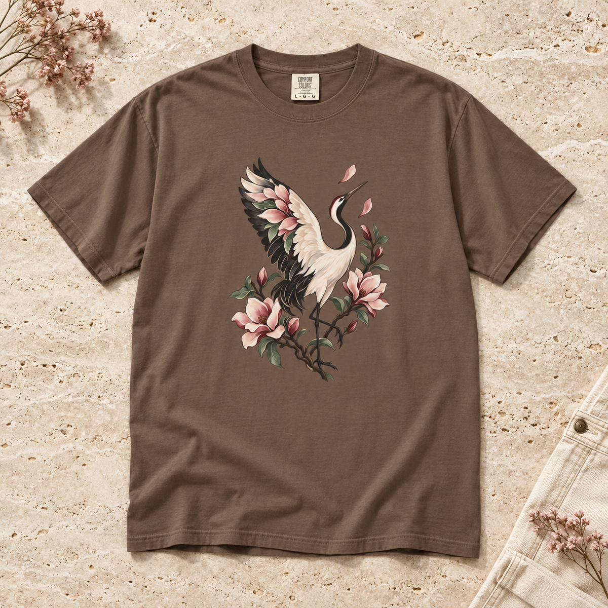 Crane & Magnolia T-Shirt — Garment-Dyed Cotton