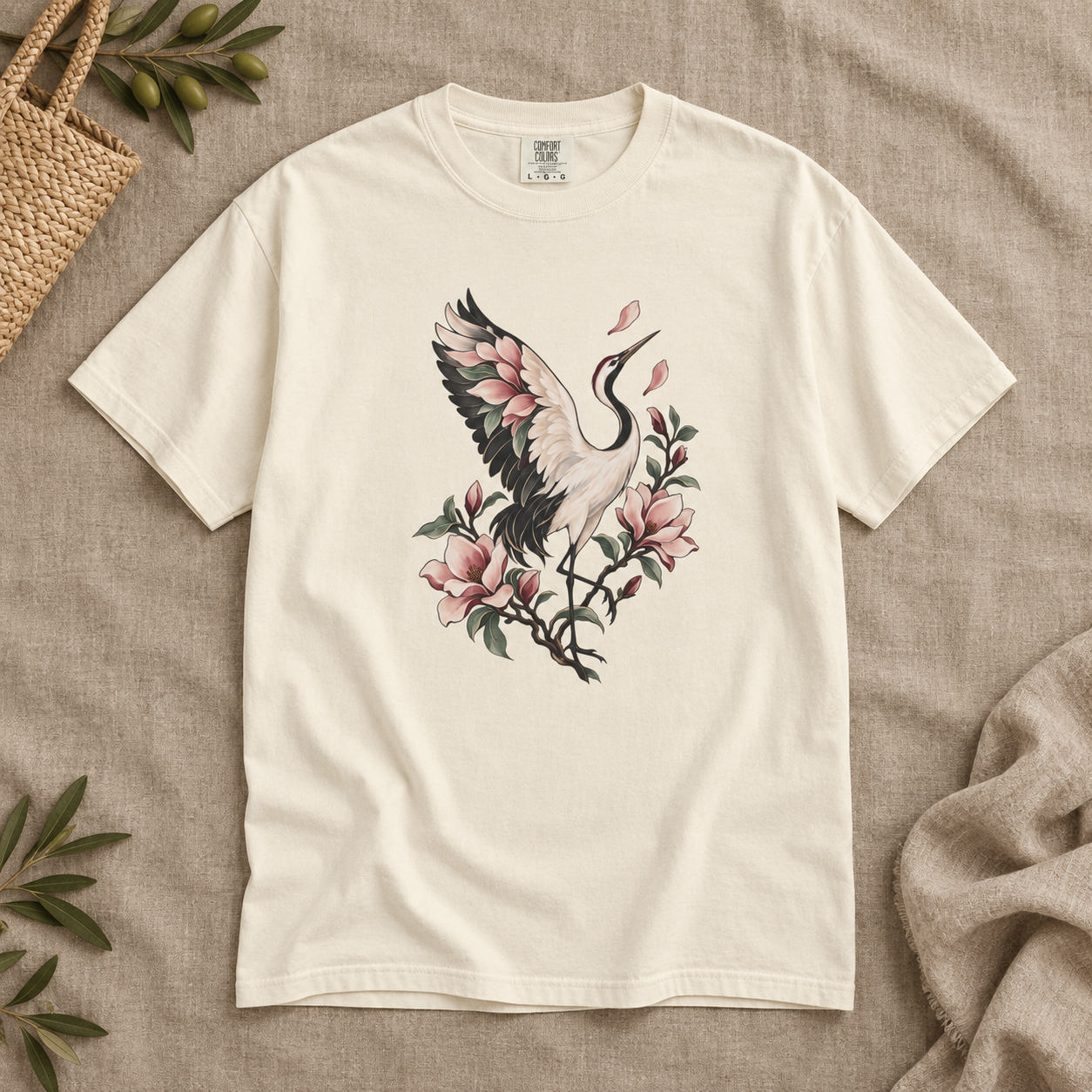 Crane & Magnolia T-Shirt — Garment-Dyed Cotton