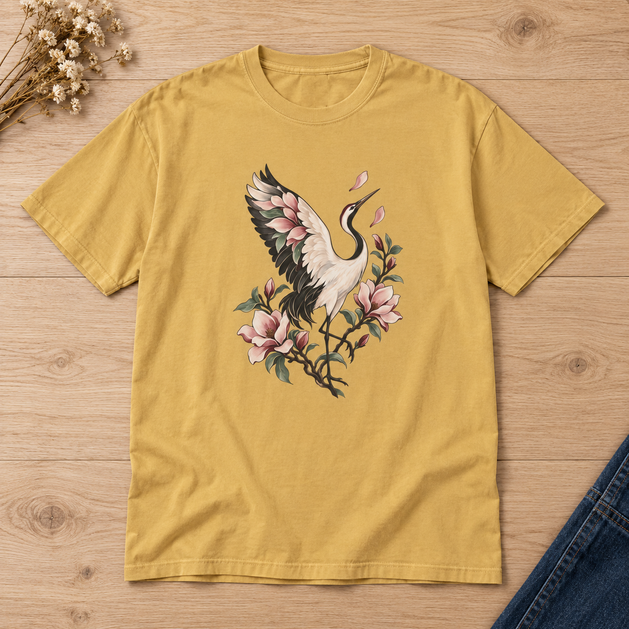 Crane & Magnolia T-Shirt — Garment-Dyed Cotton