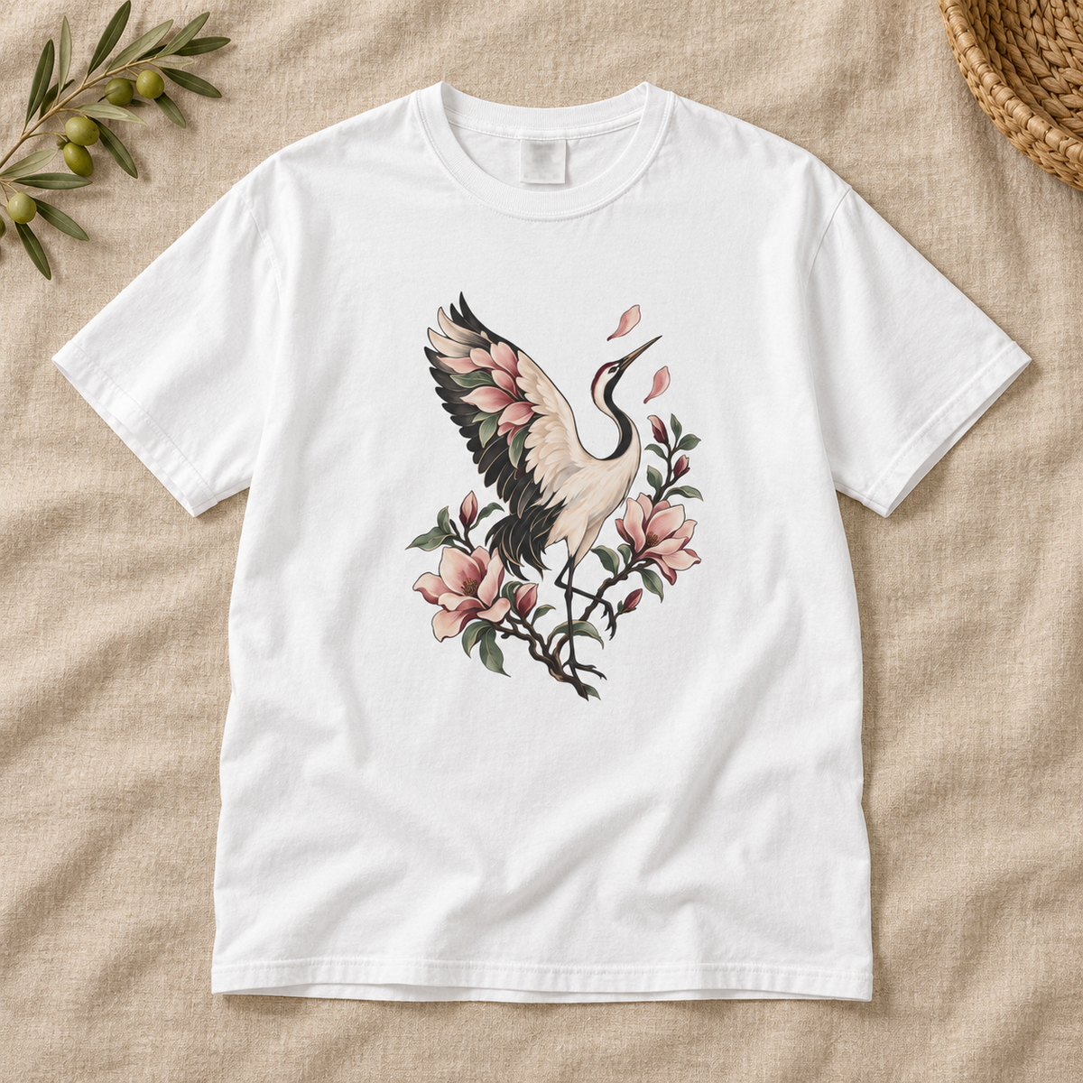 Crane & Magnolia T-Shirt — Garment-Dyed Cotton