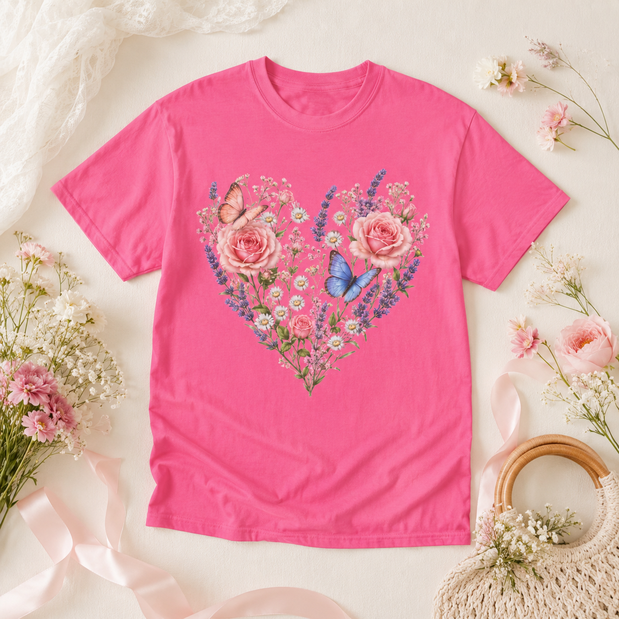 Wildflower Heart - Floral & Butterfly Botanical Tee
