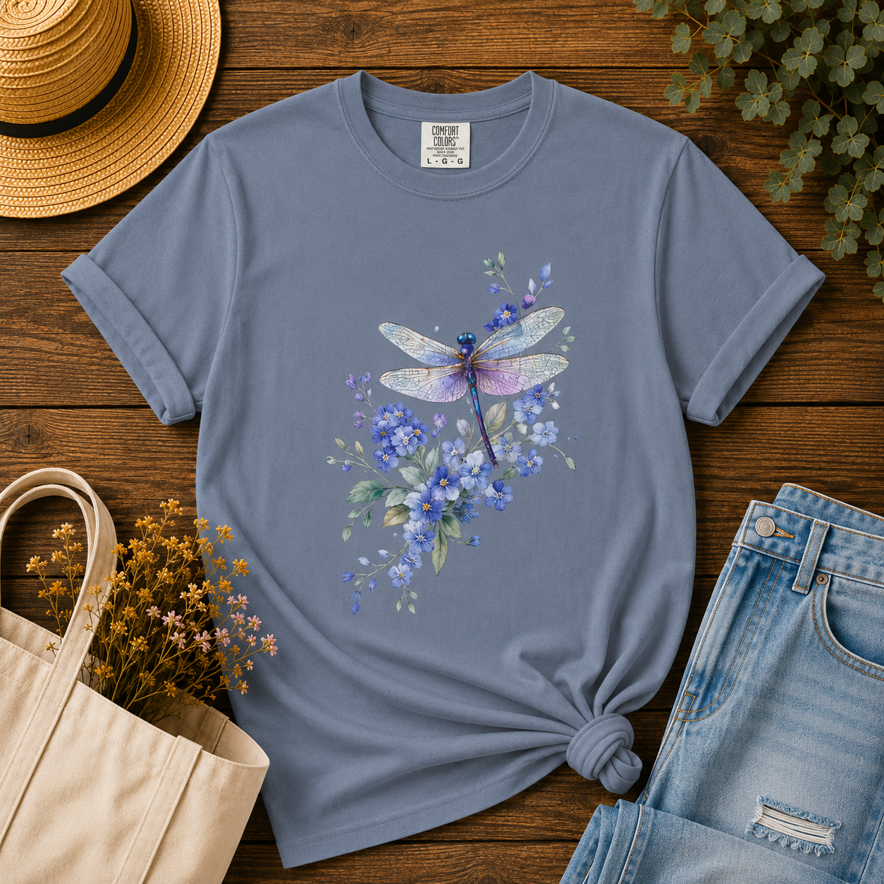 Dragonfly & Forget-Me-Nots Tee