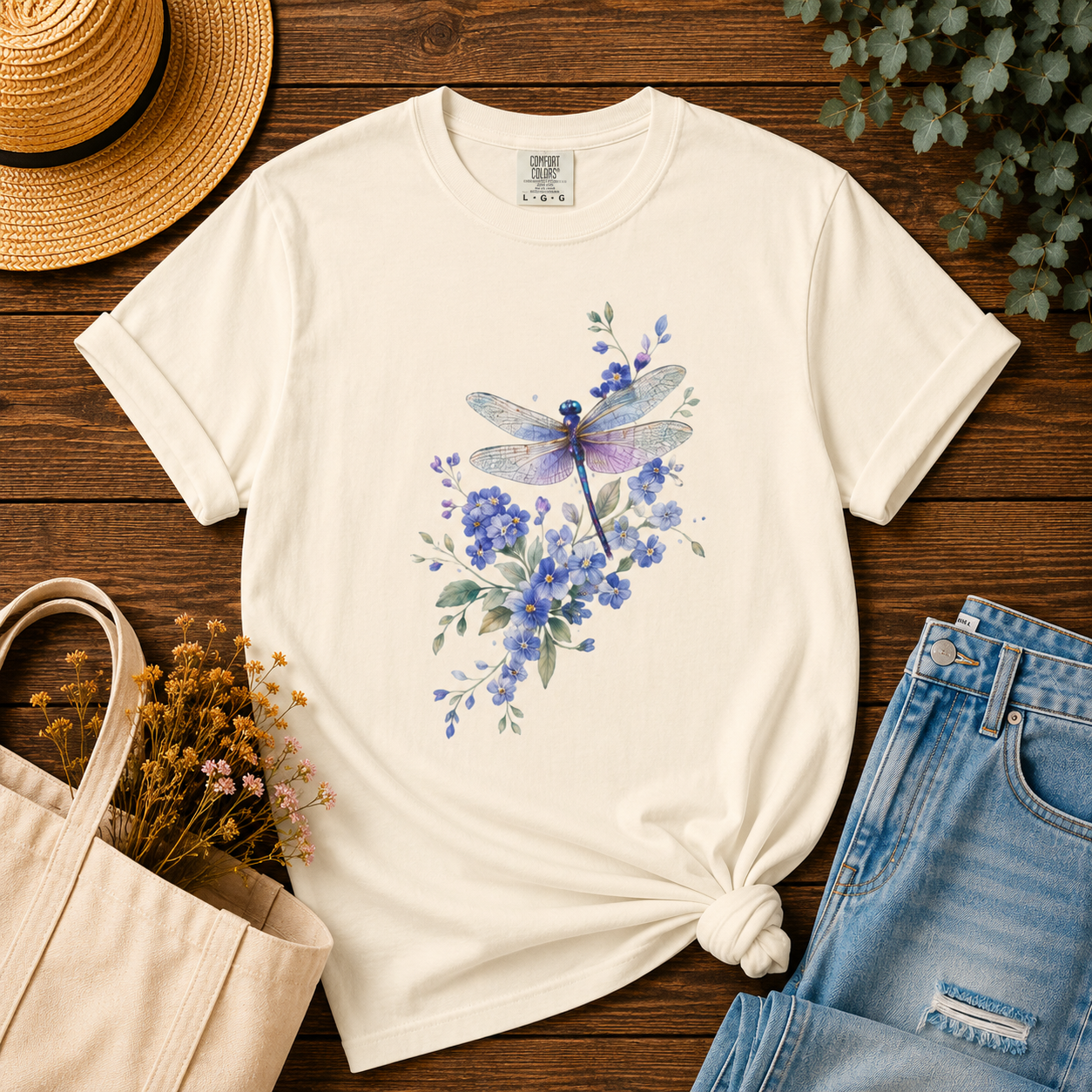 Dragonfly & Forget-Me-Nots Tee
