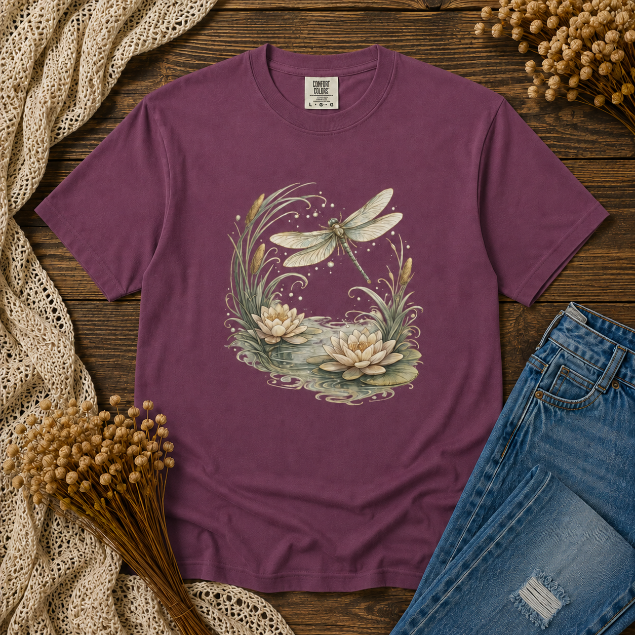Dragonfly Water Lilies Tee