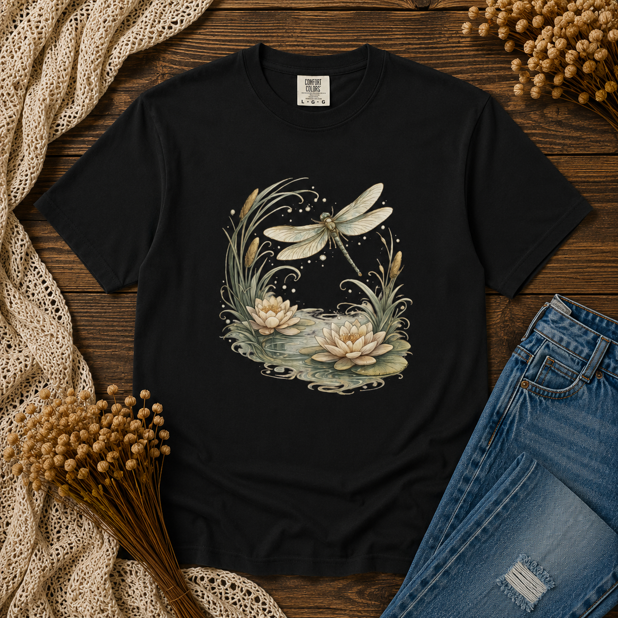Dragonfly Water Lilies Tee