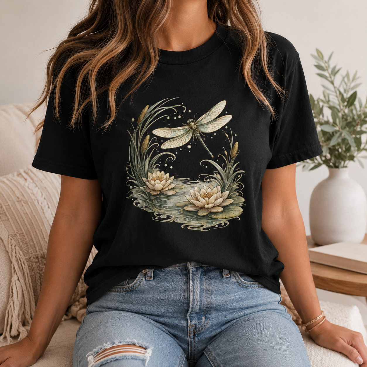 Dragonfly Water Lilies Tee