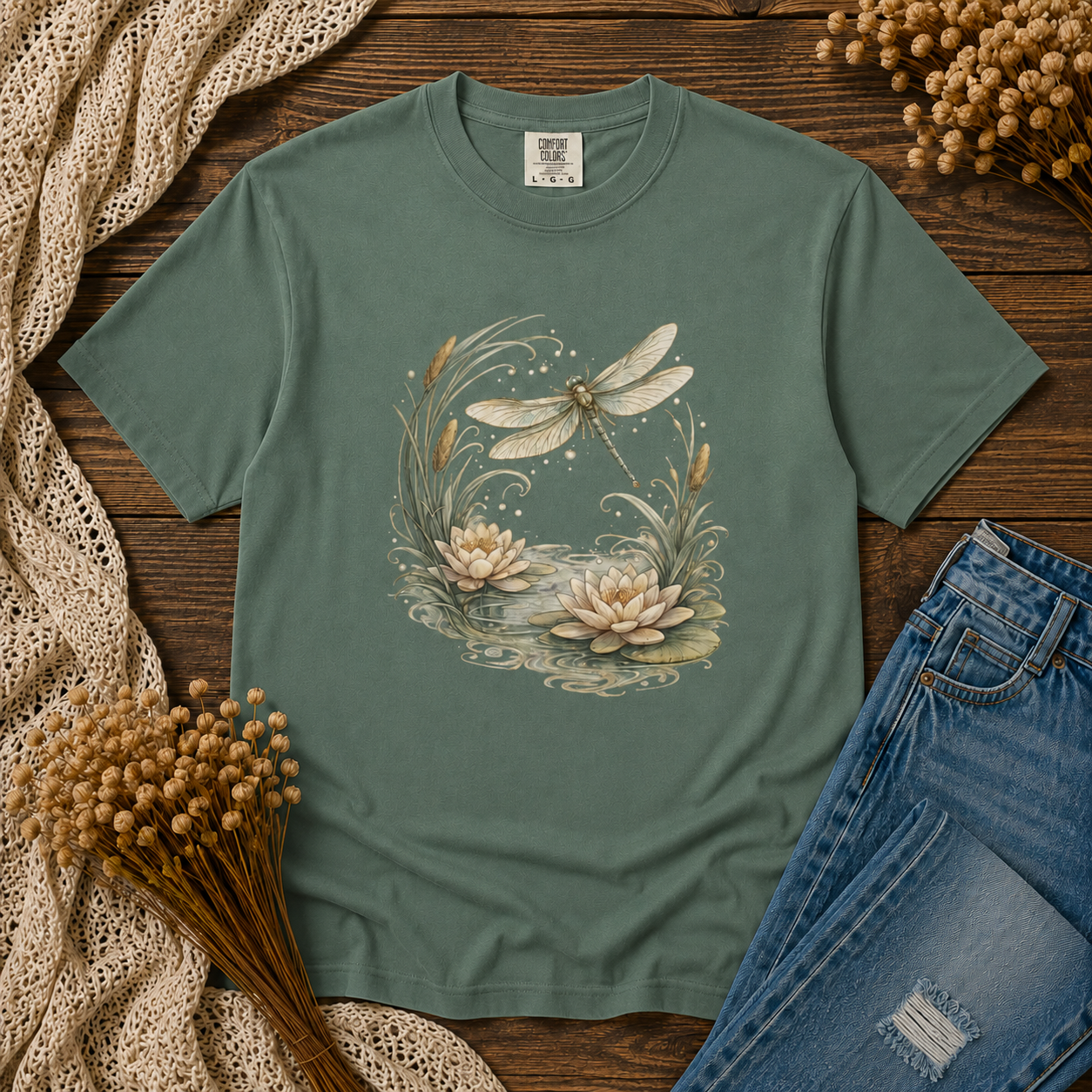 Dragonfly Water Lilies Tee