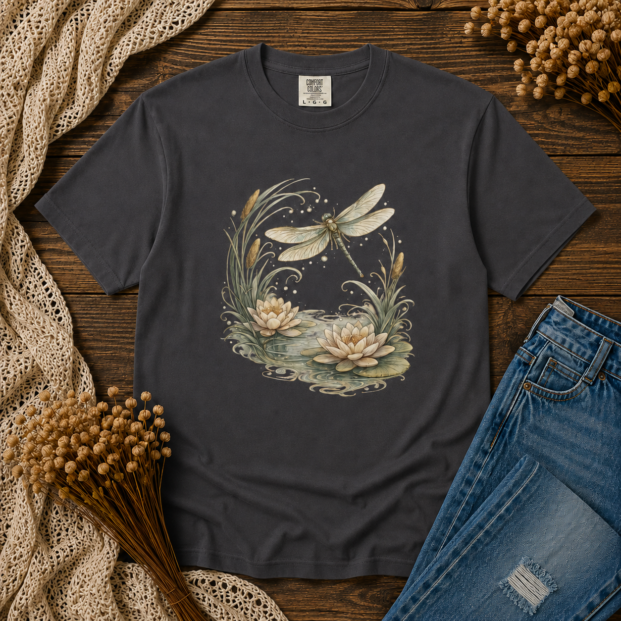 Dragonfly Water Lilies Tee