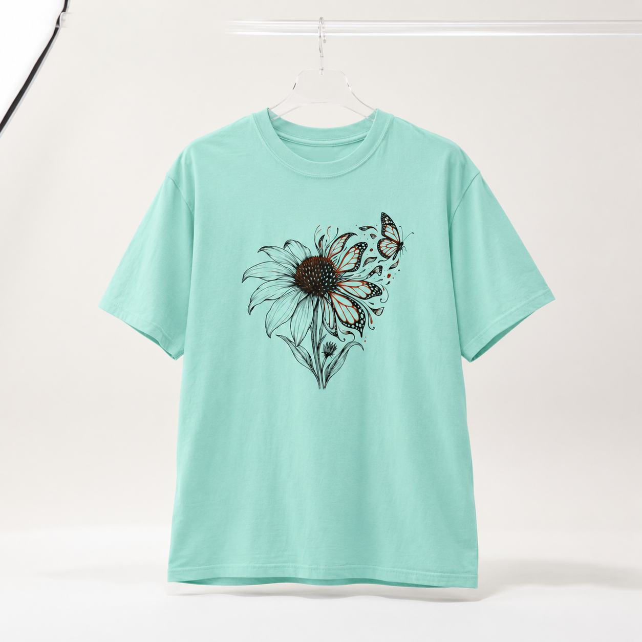 Echinacea & Monarch Butterfly T-Shirt