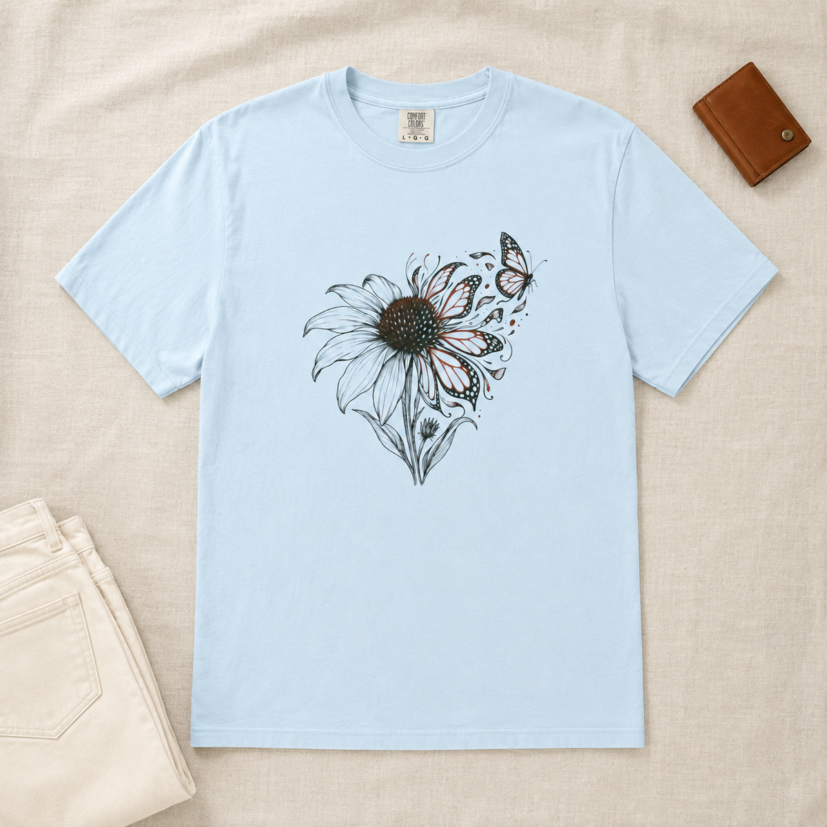 Echinacea & Monarch Butterfly T-Shirt