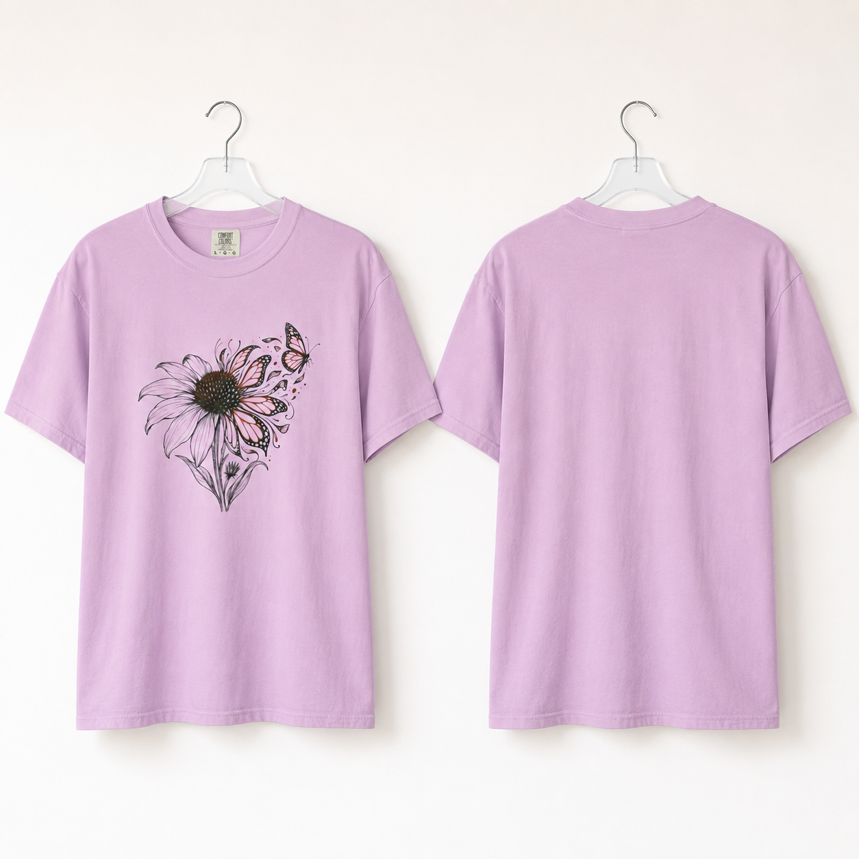 Echinacea & Monarch Butterfly T-Shirt