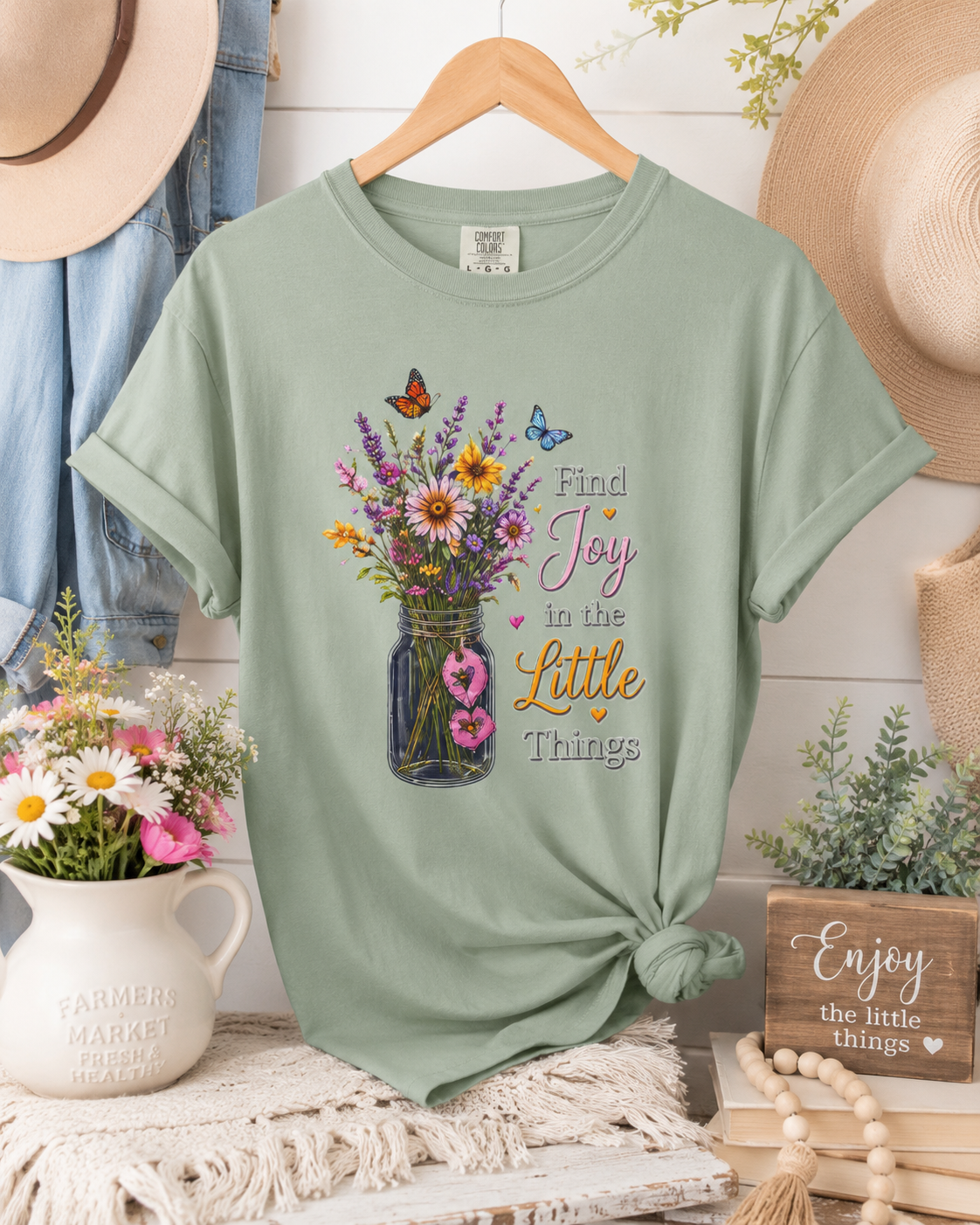 Find Joy in the Little Things - Wildflower Mason Jar Tee