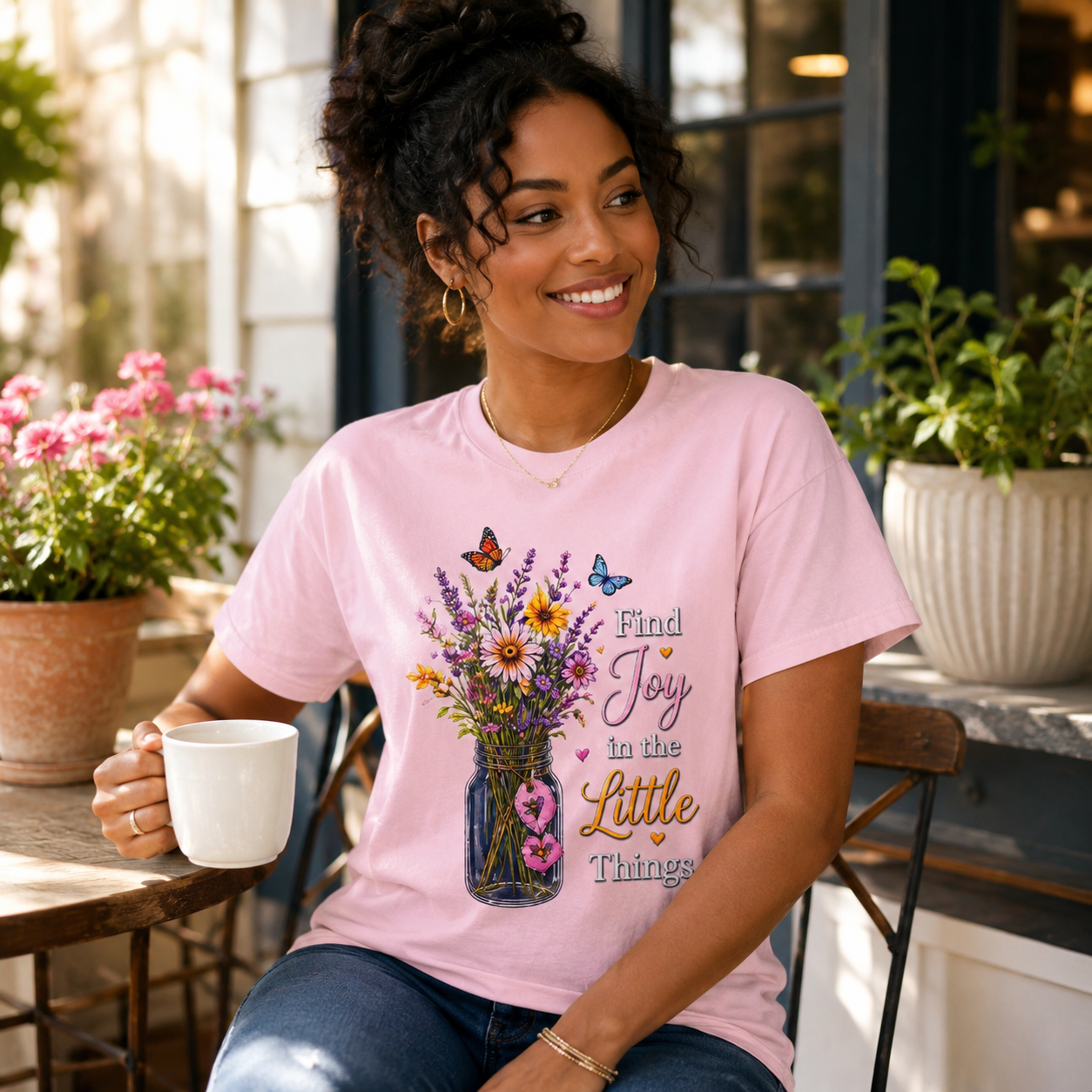 Find Joy in the Little Things - Wildflower Mason Jar Tee