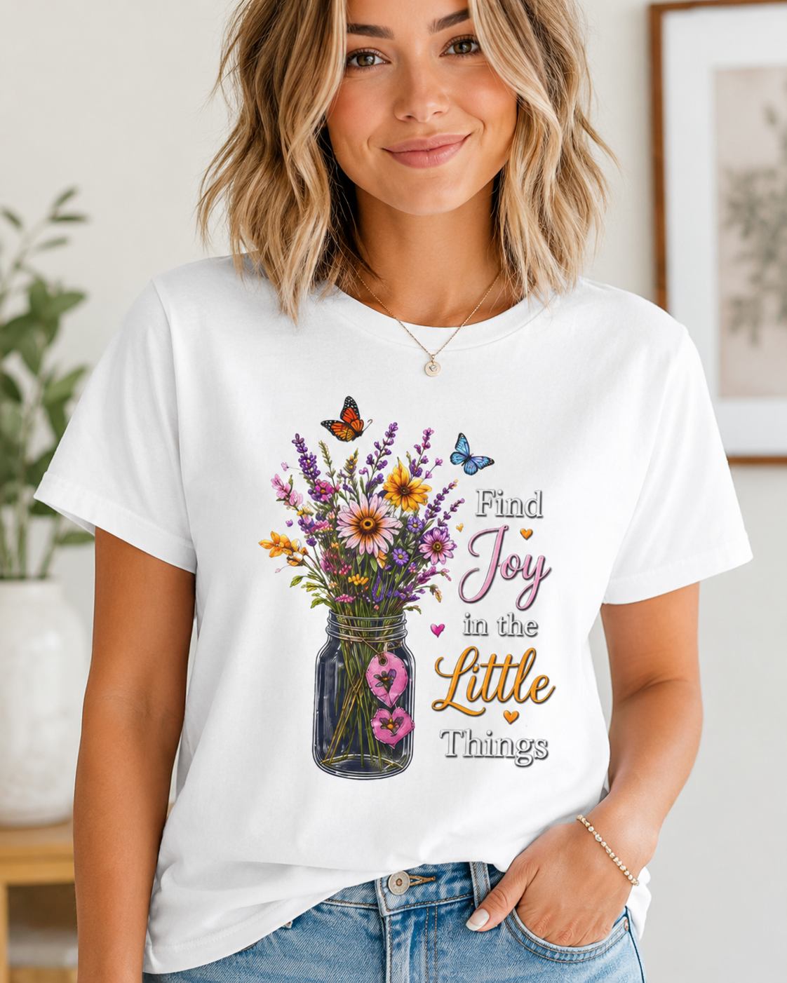Find Joy in the Little Things - Wildflower Mason Jar Tee