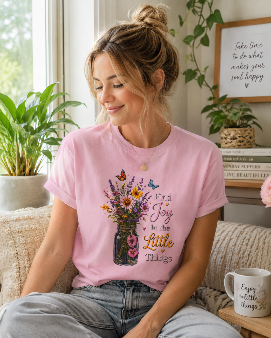 Find Joy in the Little Things - Wildflower Mason Jar Tee