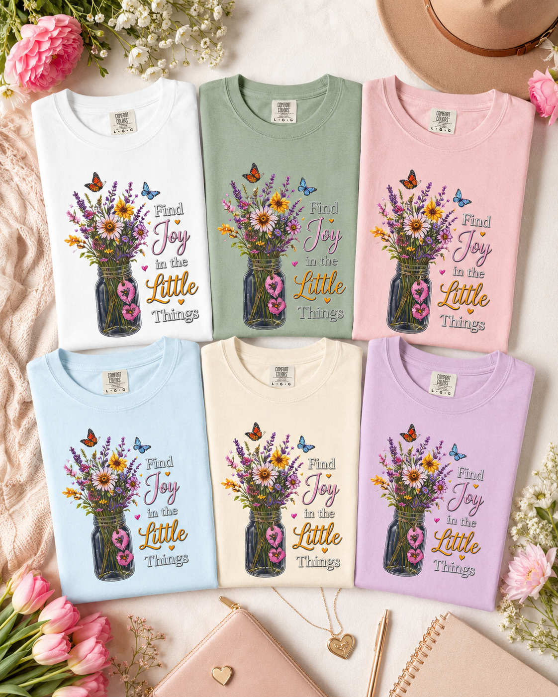 Find Joy in the Little Things - Wildflower Mason Jar Tee