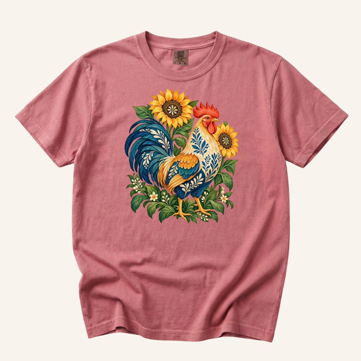 First One Up T-Shirt in Crimson — a rich warm option highlighting the cream and gold details