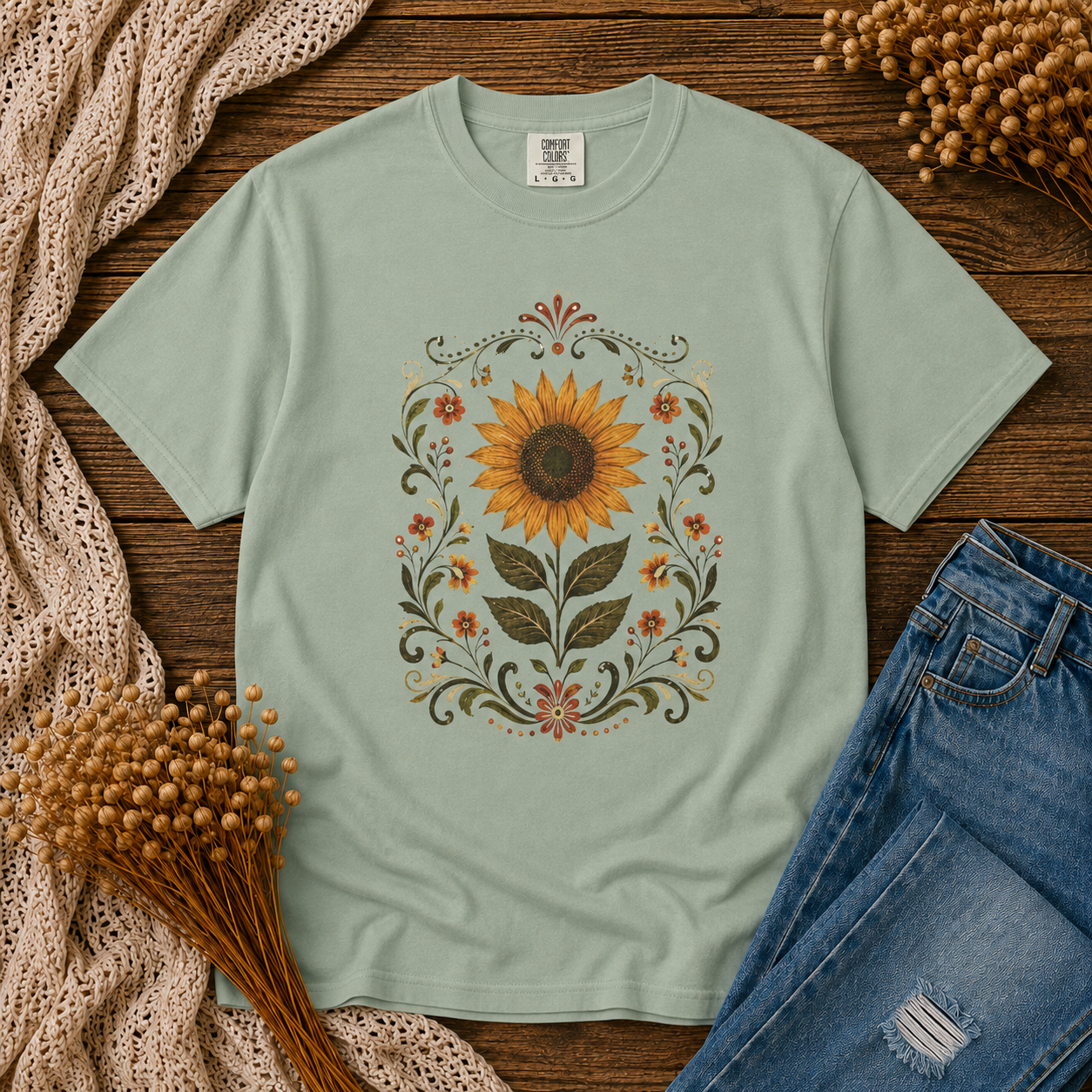 Folk Art Sunflower Tee