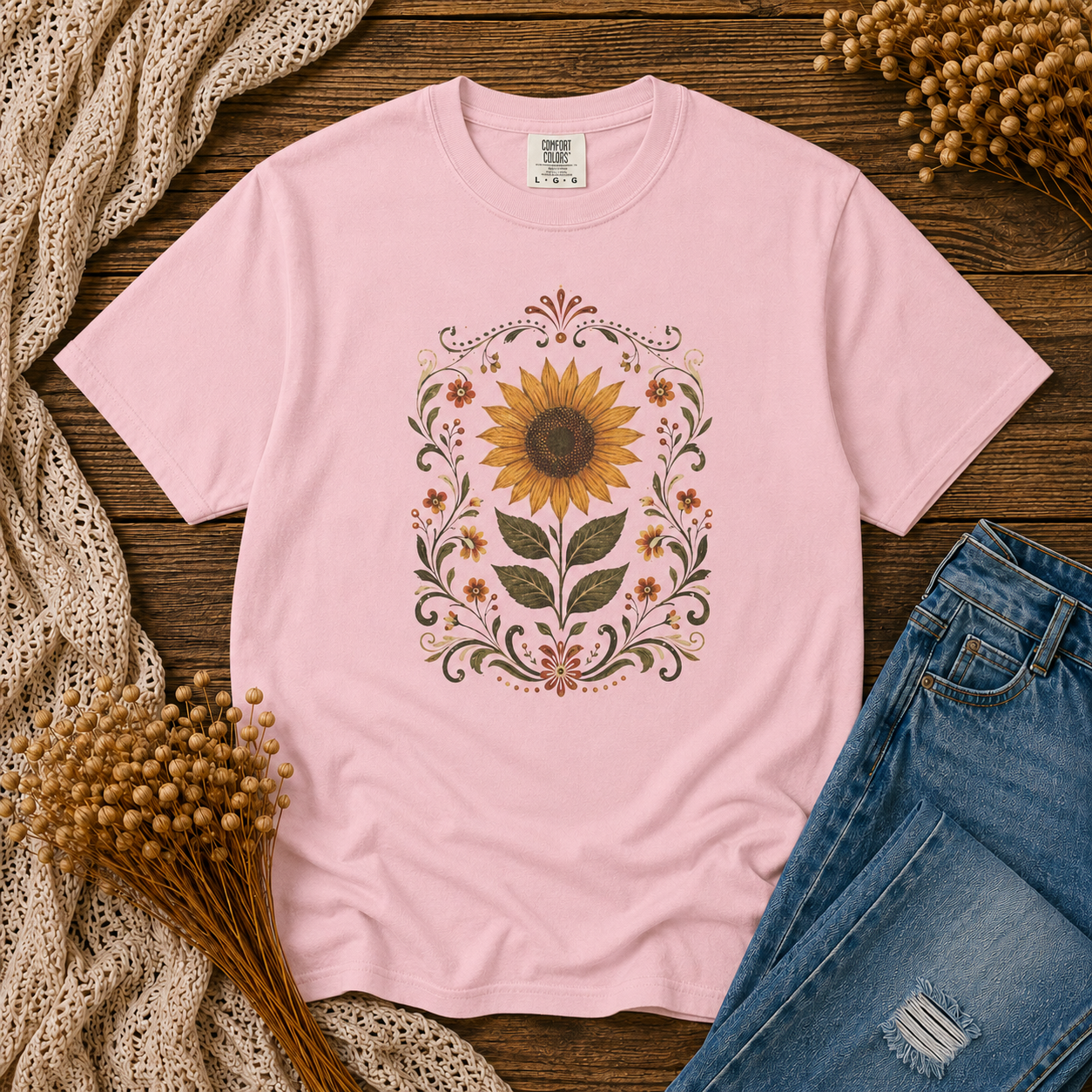 Folk Art Sunflower Tee