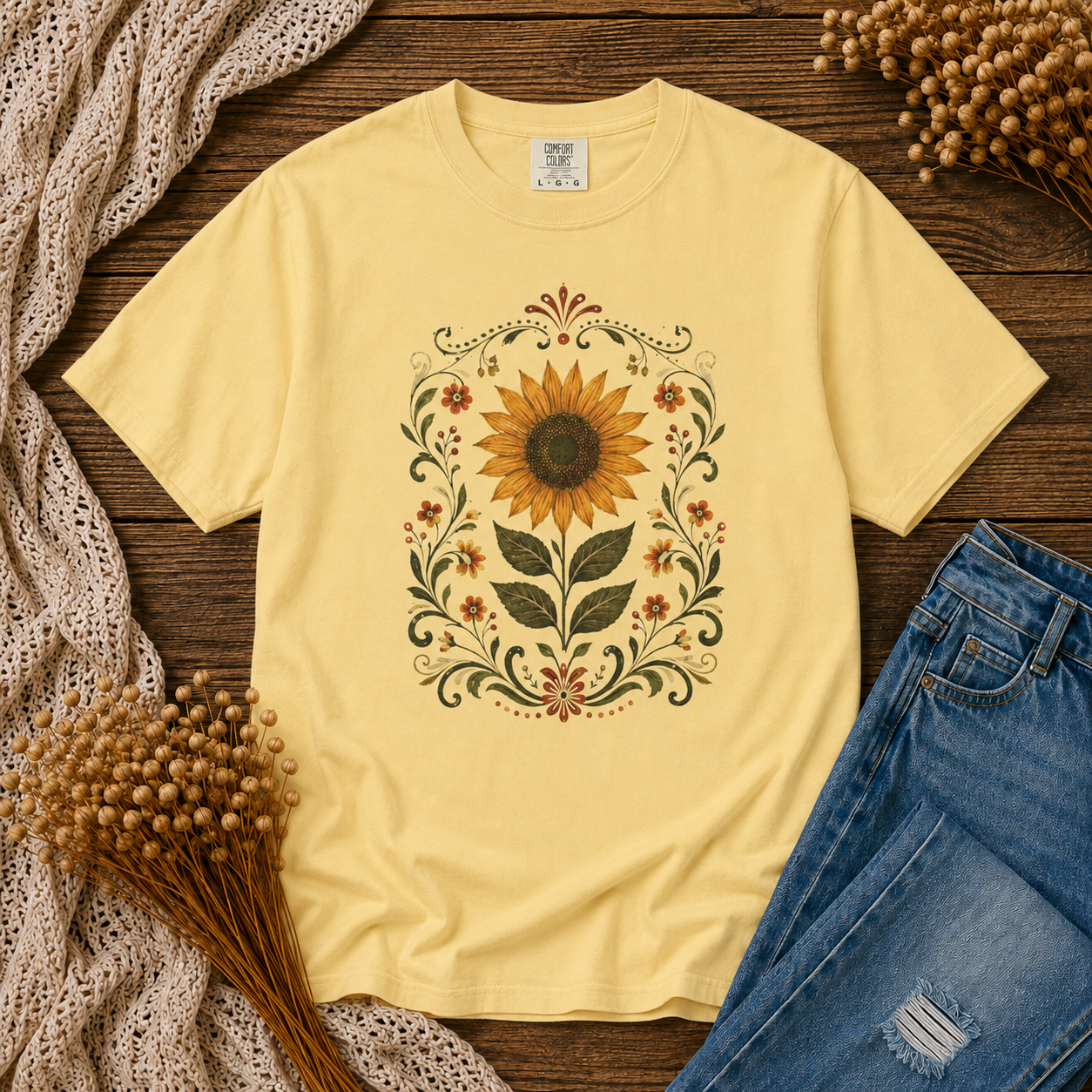 Folk Art Sunflower Tee