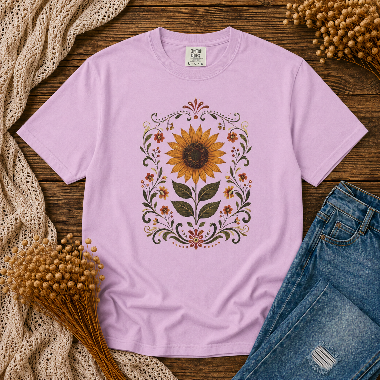 Folk Art Sunflower Tee