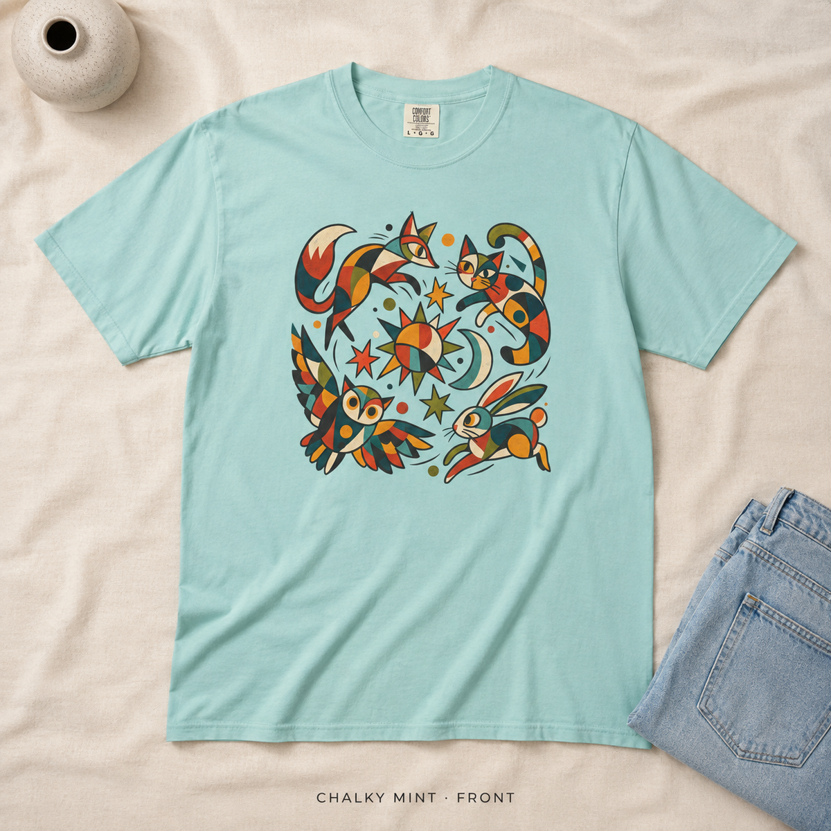 Folk Fauna Celestial Sun & Moon T-Shirt
