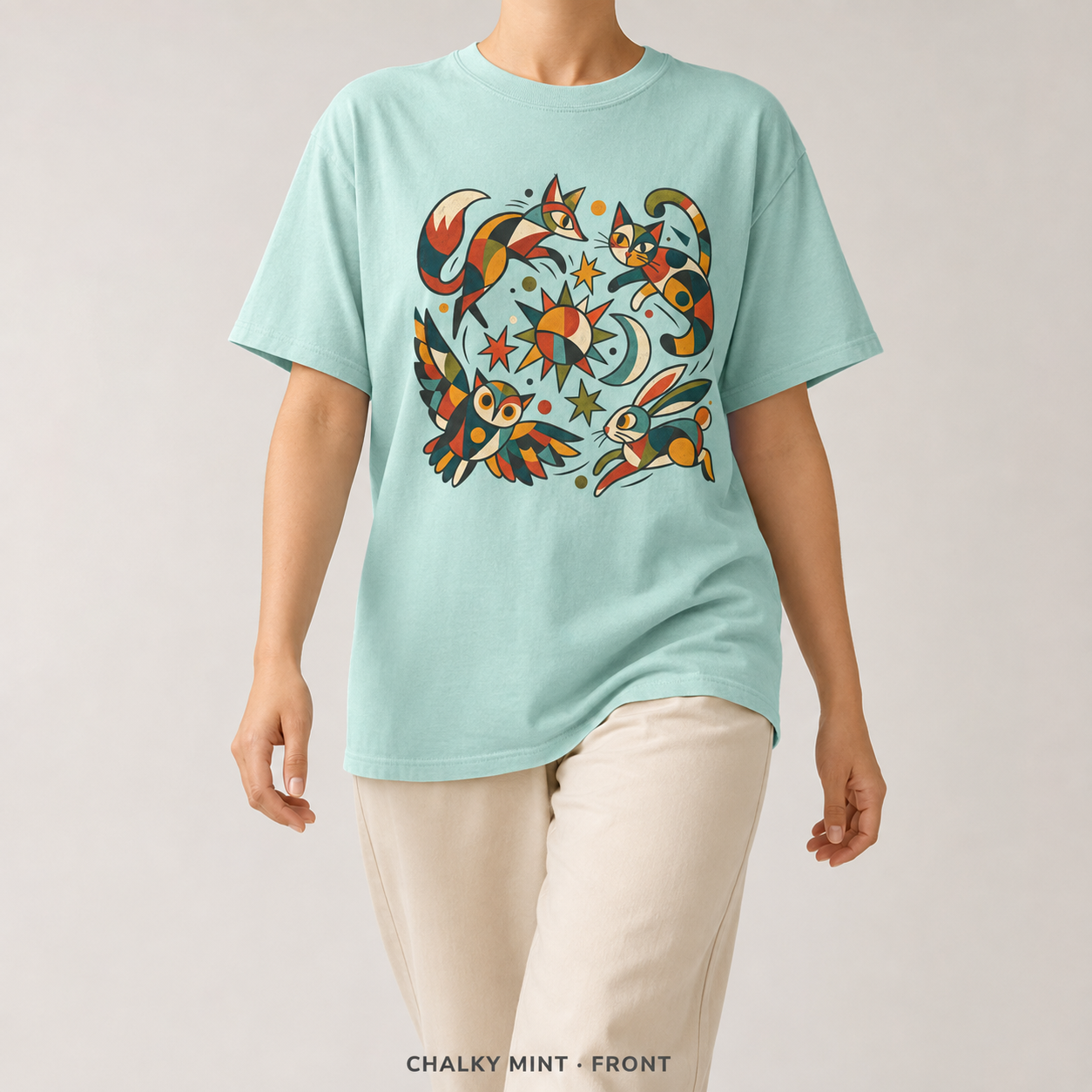 Folk Fauna Celestial Sun & Moon T-Shirt