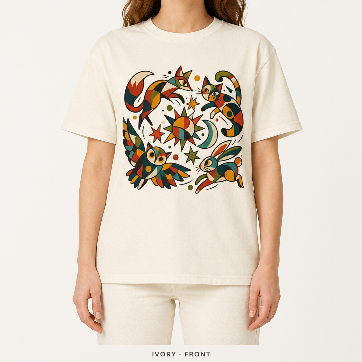 Folk Fauna Celestial Sun & Moon T-Shirt
