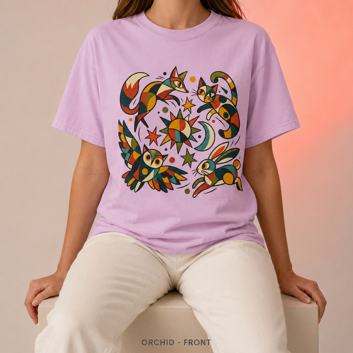 Folk Fauna Celestial Sun & Moon T-Shirt