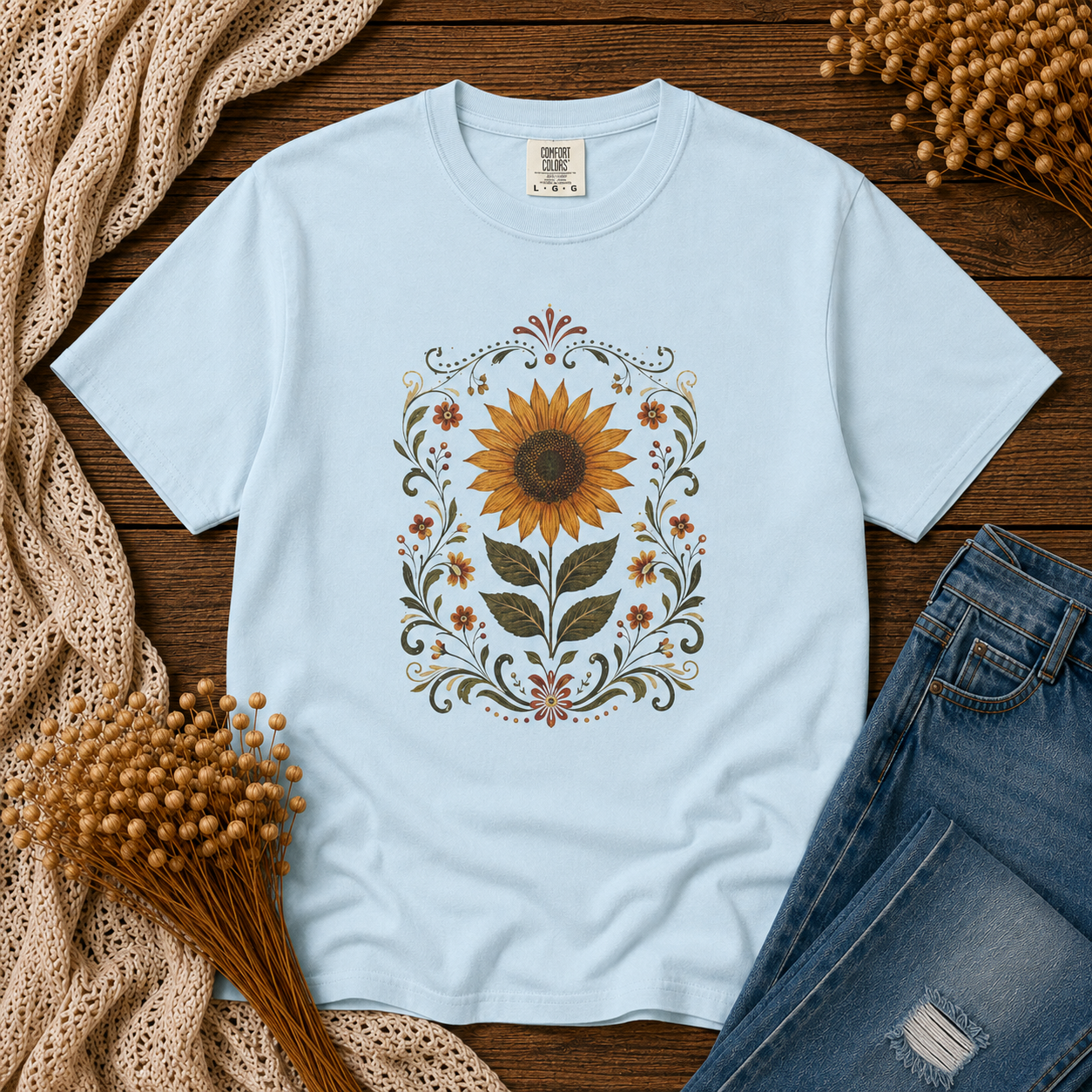 Folk Art Sunflower Tee