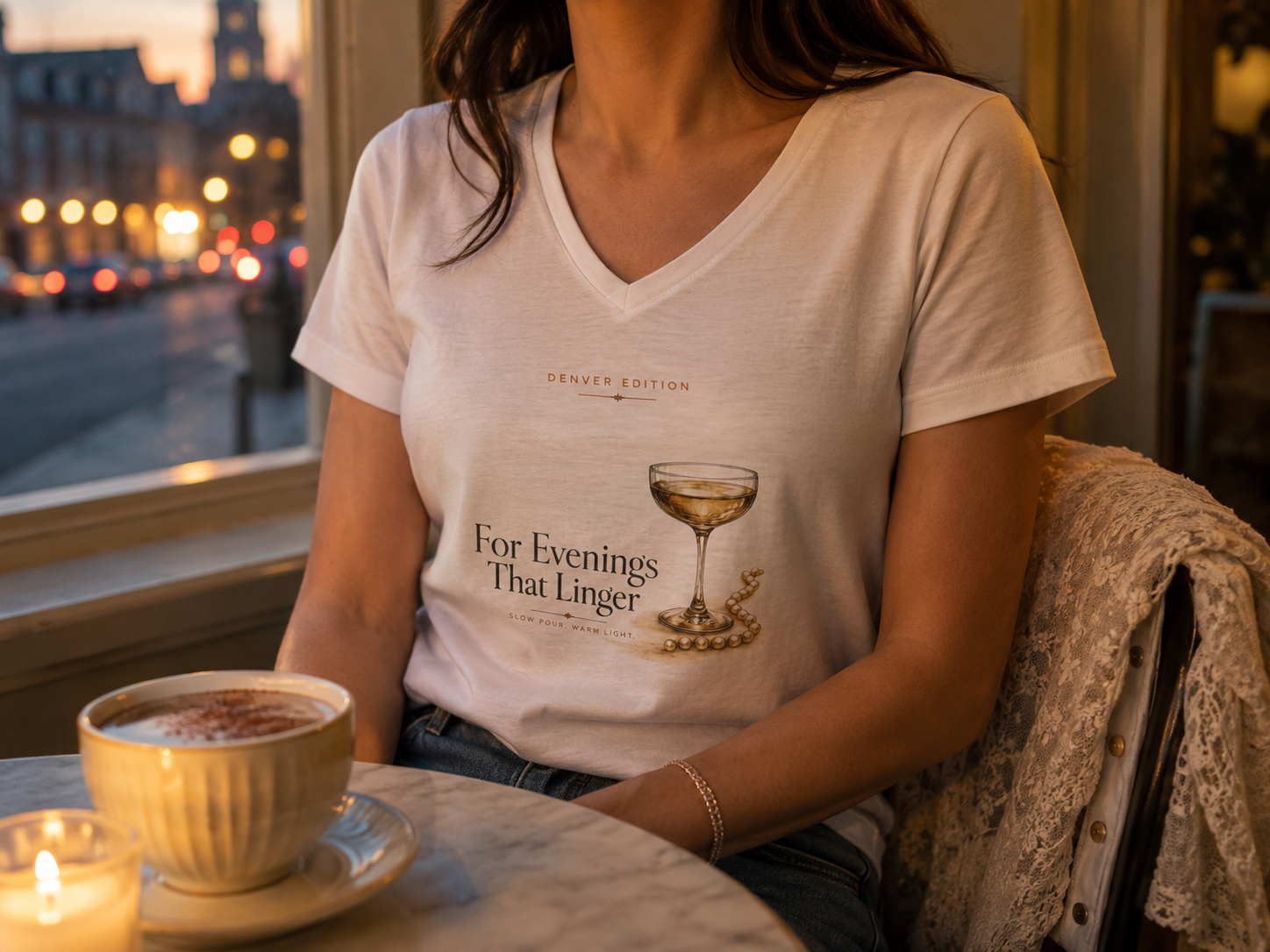 For Evenings That Linger — Denver Edition V-Neck Tee