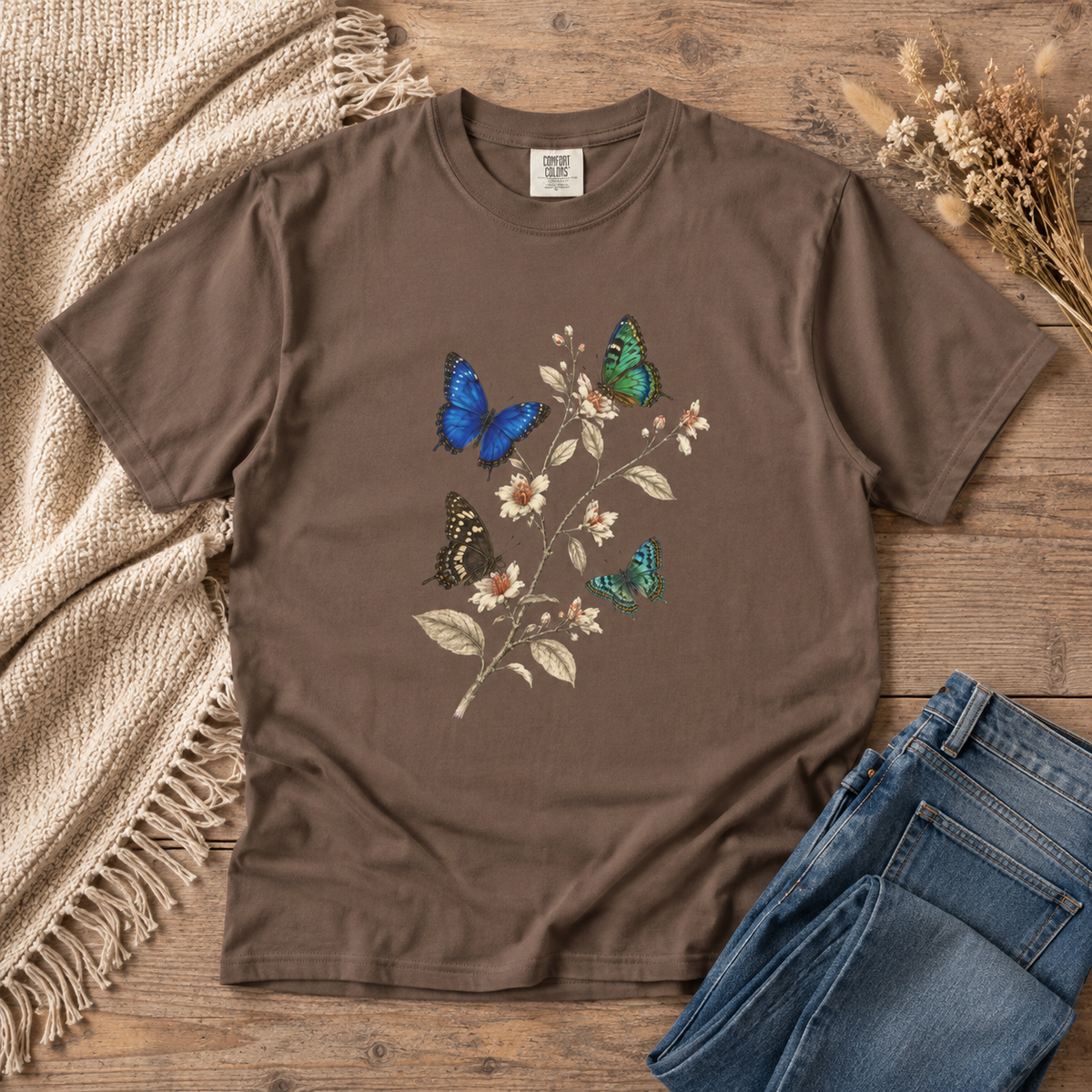 Four Butterflies Botanical T-Shirt