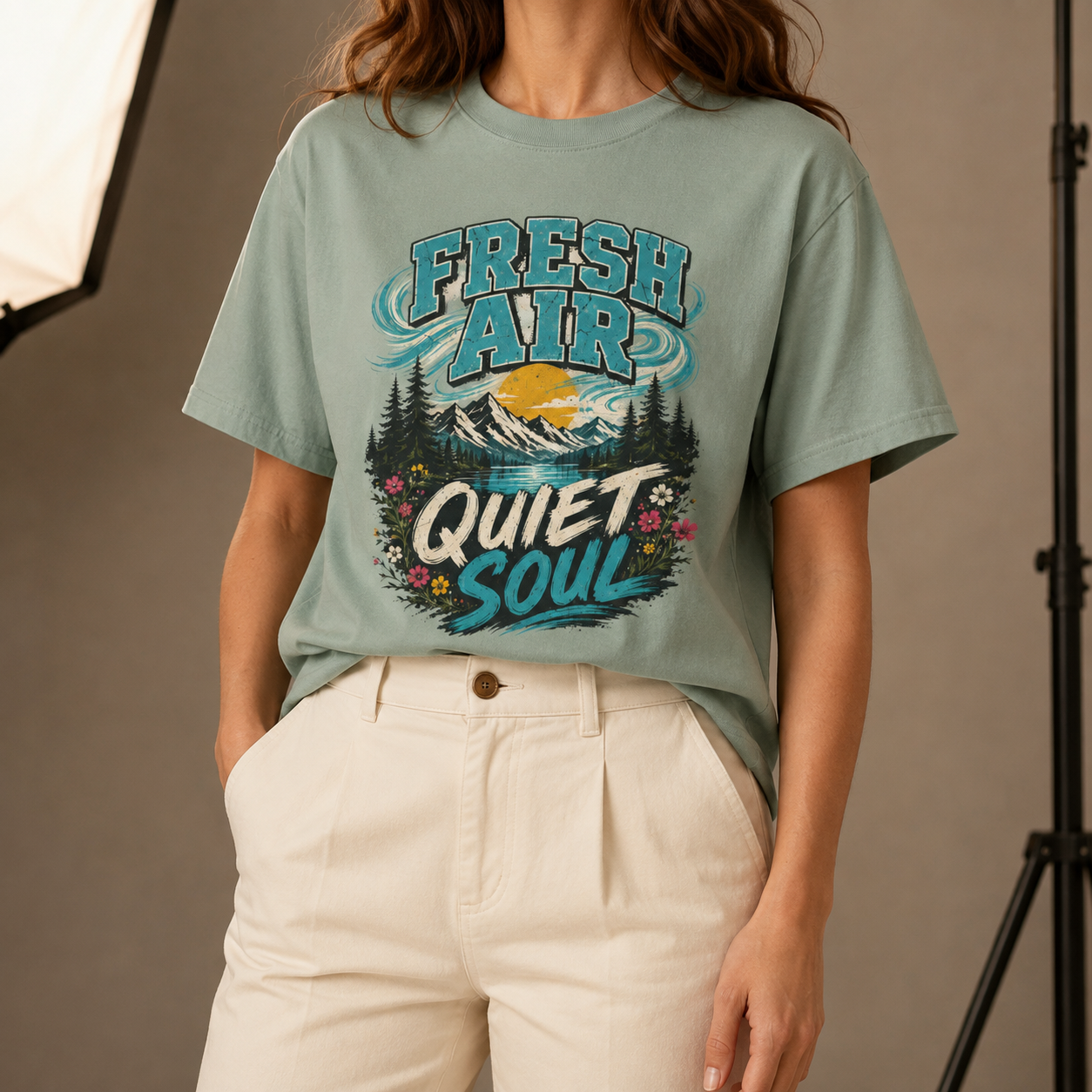 Fresh Air Quiet Soul T-Shirt — Garment-Dyed Cotton