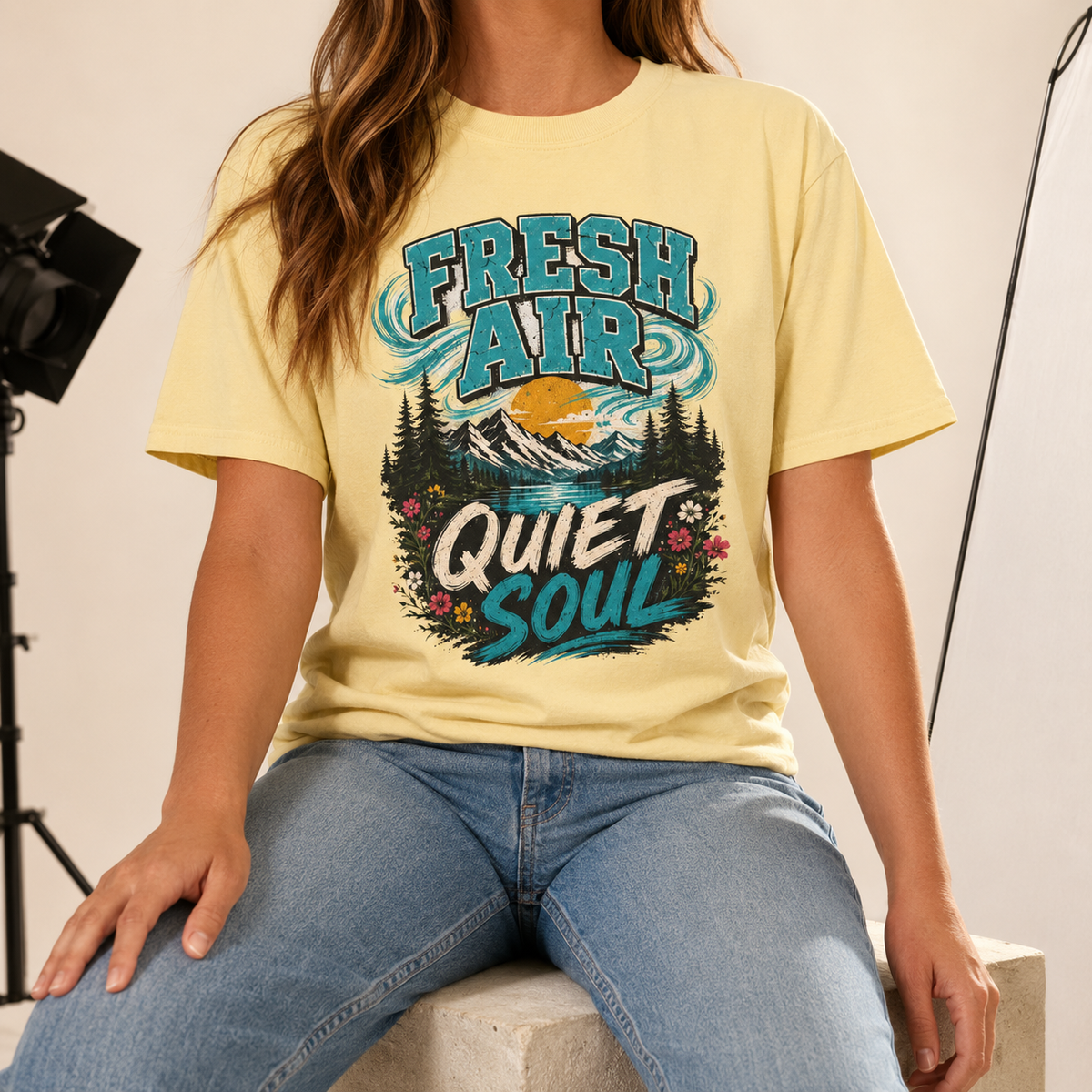 Fresh Air Quiet Soul T-Shirt — Garment-Dyed Cotton