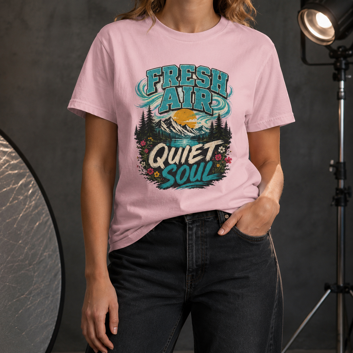 Fresh Air Quiet Soul T-Shirt — Garment-Dyed Cotton